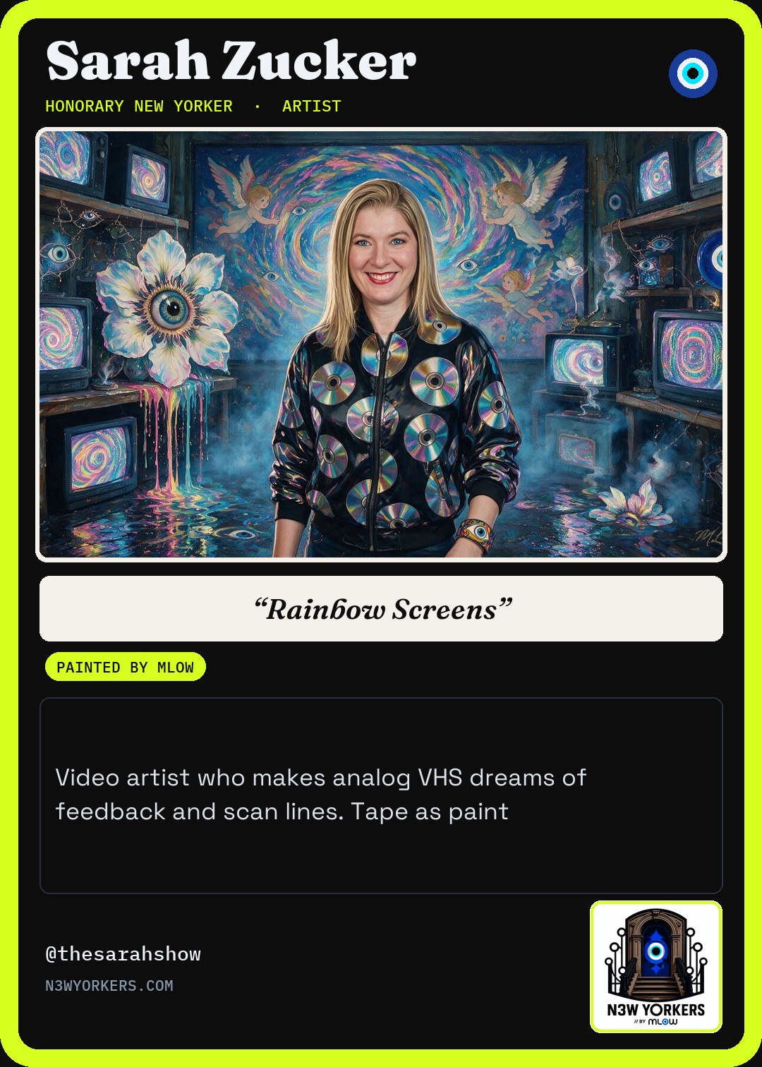 The Honorary card for Sarah Zucker, painted by MLow