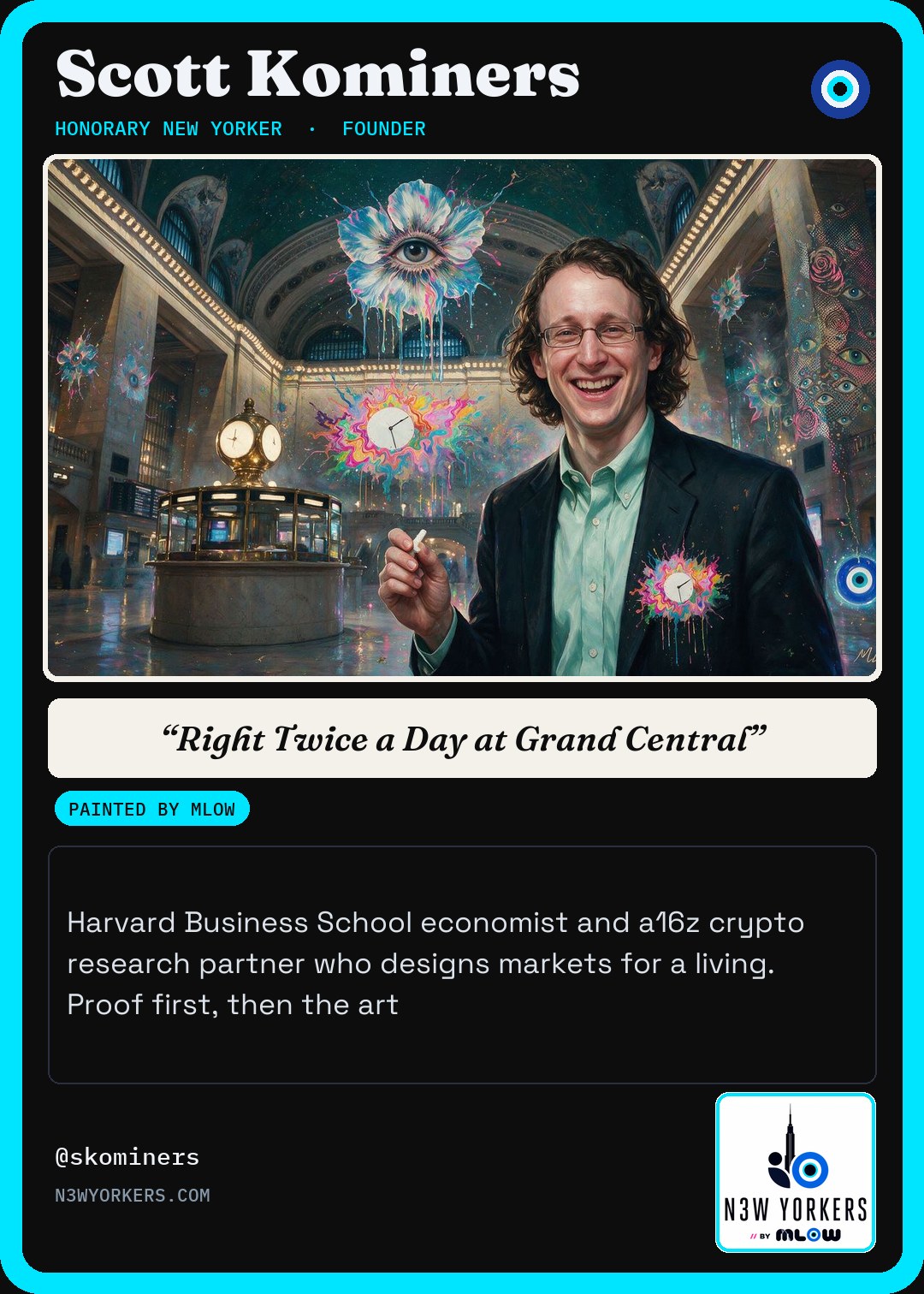 The Honorary card for Scott Kominers, painted by MLow