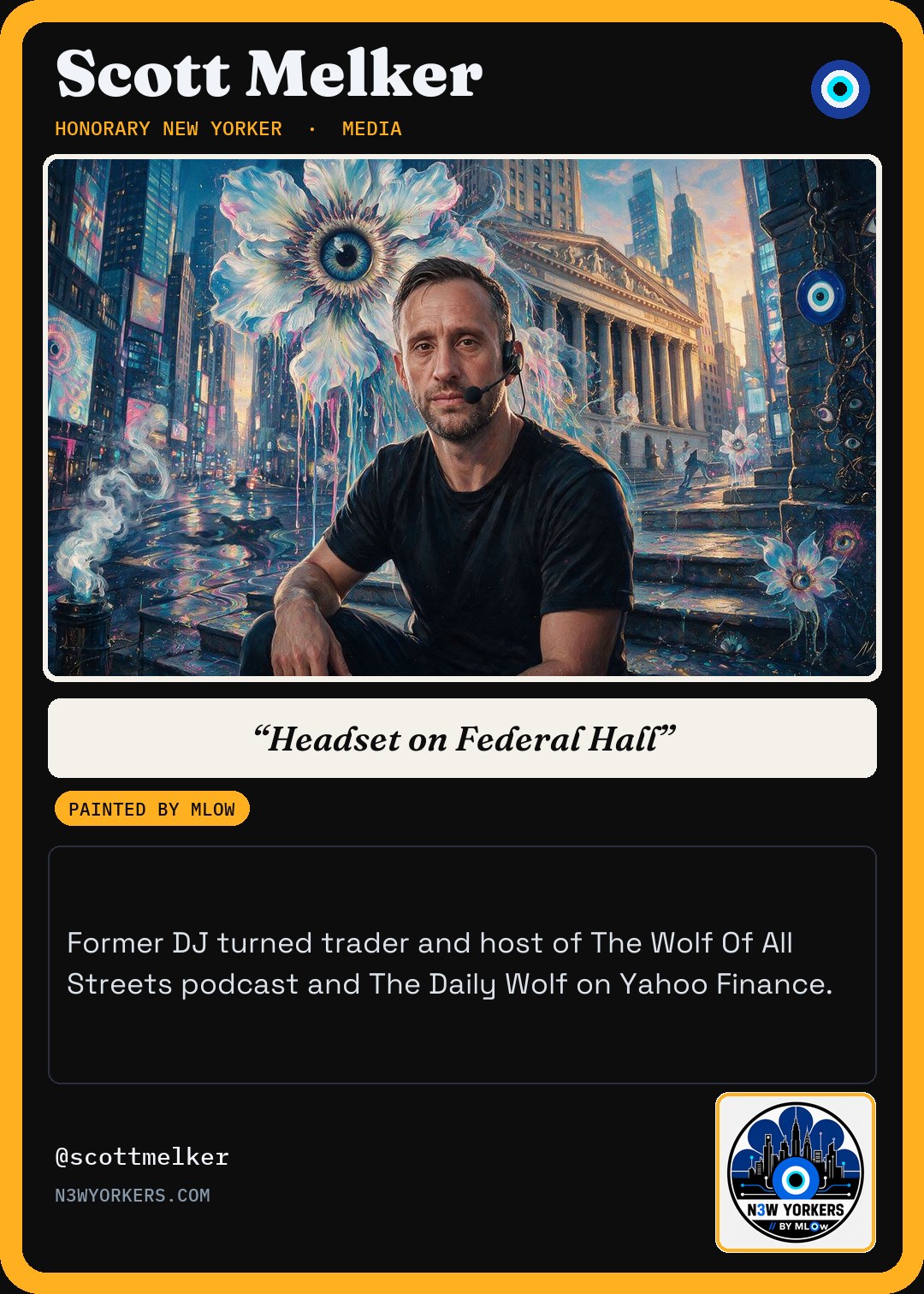 The Honorary card for Scott Melker, painted by MLow
