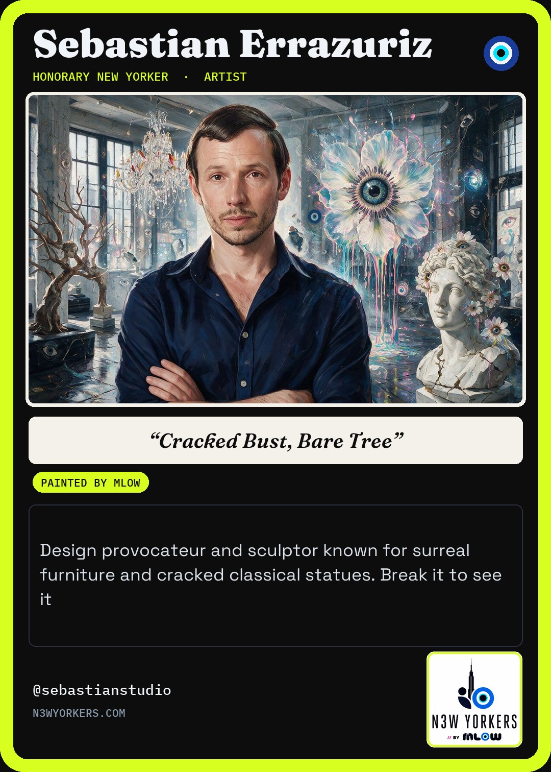 The Honorary card for Sebastian Errazuriz, painted by MLow