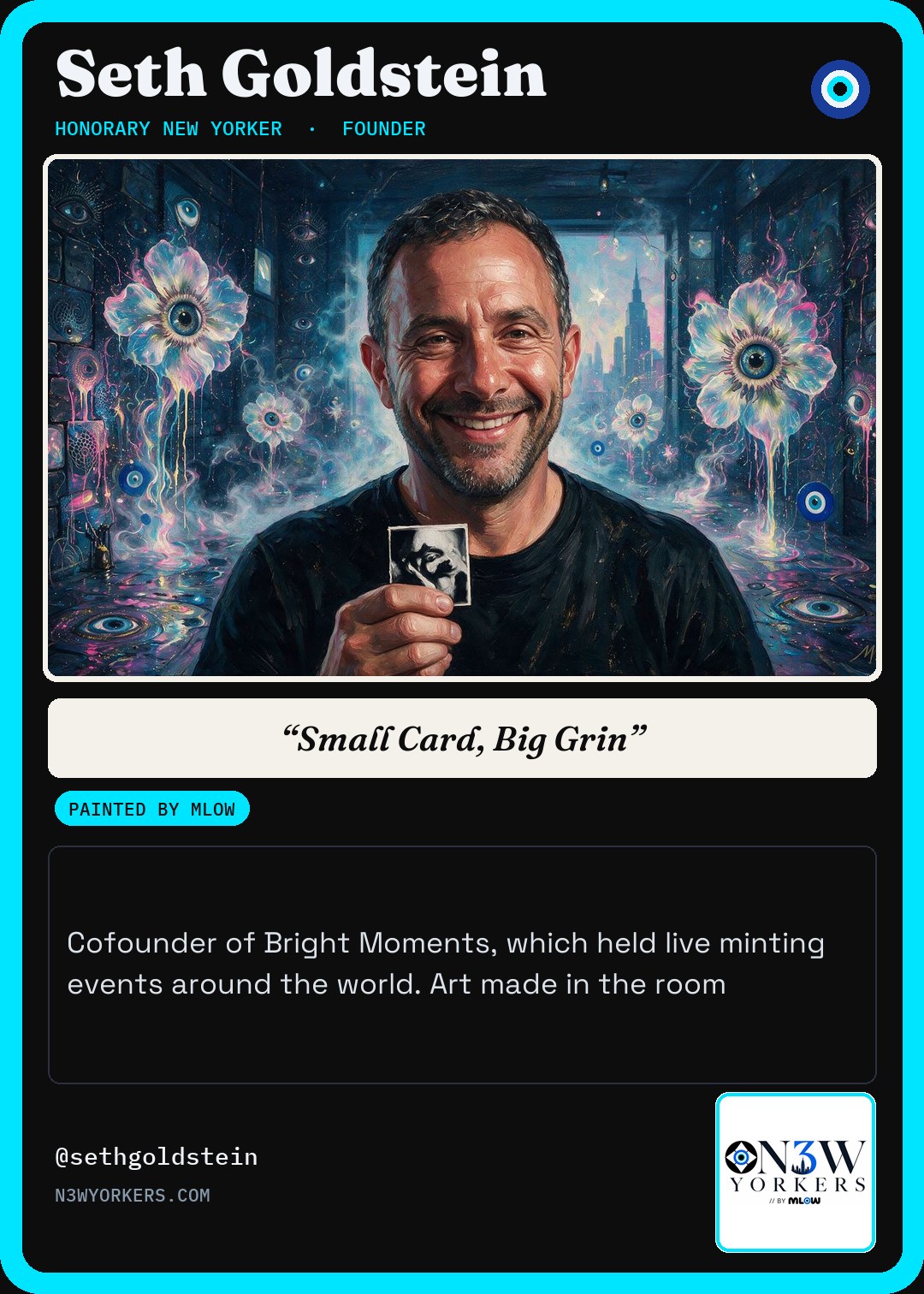 The Honorary card for Seth Goldstein, painted by MLow