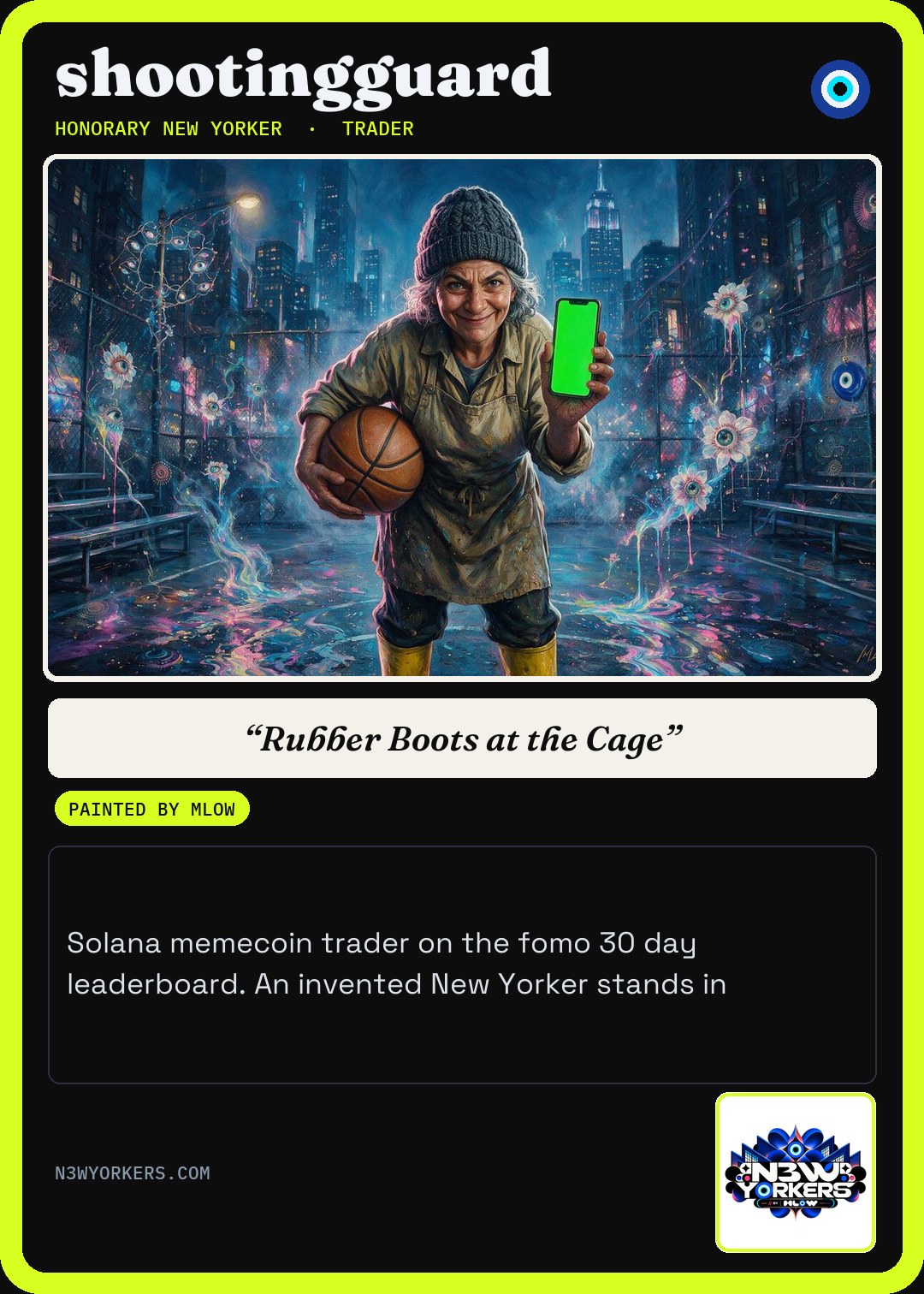 The Honorary card for shootingguard, painted by MLow
