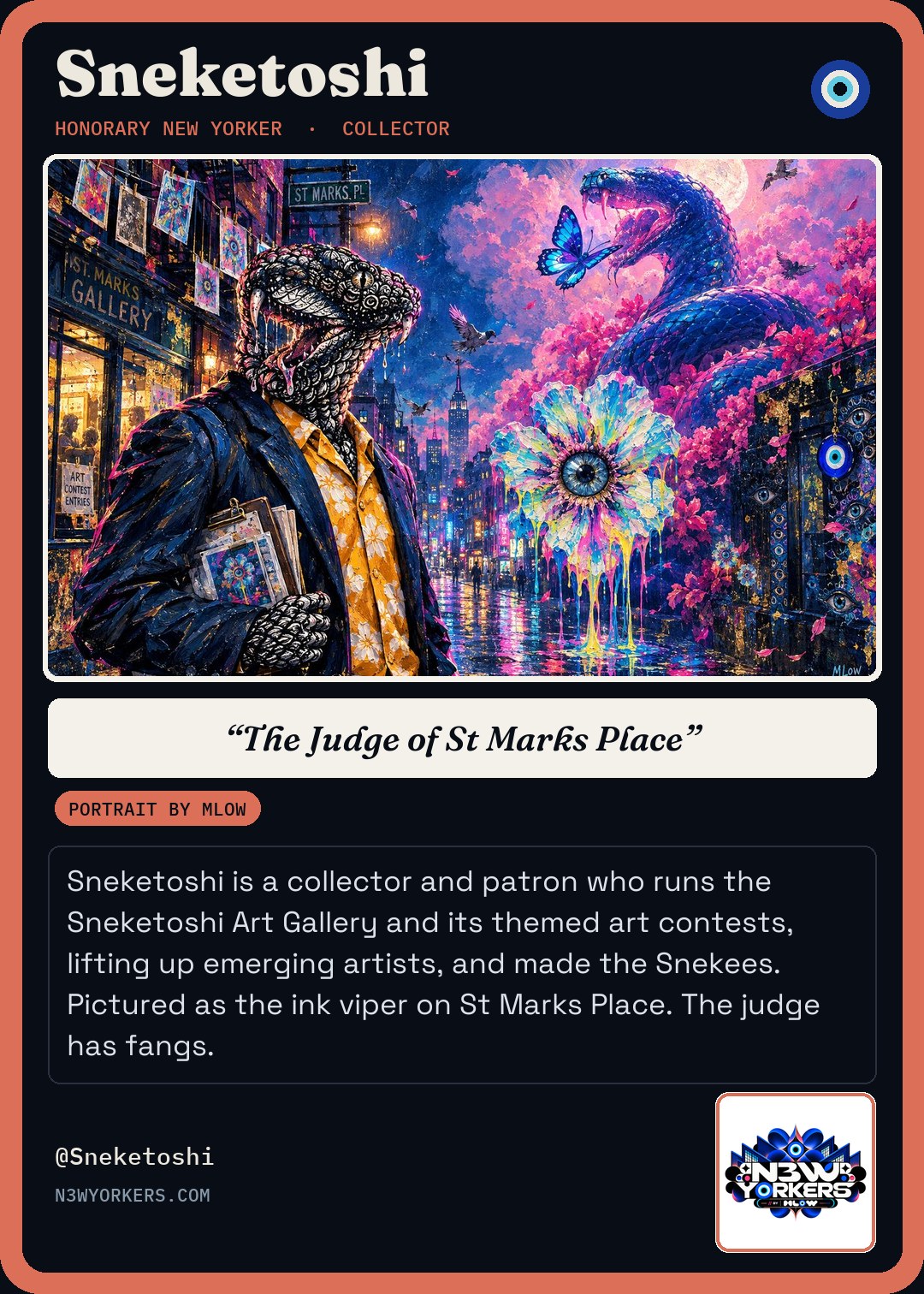 The Honorary card for Sneketoshi, portrait by MLow