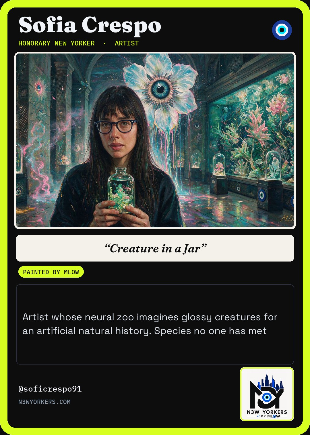 The Honorary card for Sofia Crespo, painted by MLow