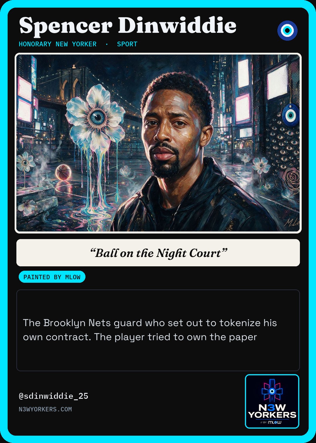 The Honorary card for Spencer Dinwiddie, painted by MLow