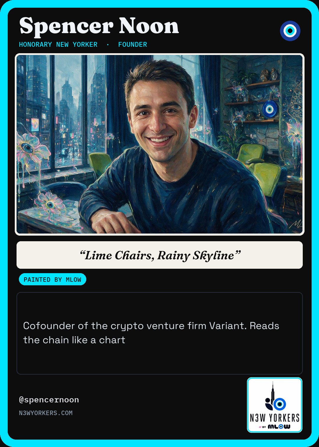 The Honorary card for Spencer Noon, painted by MLow