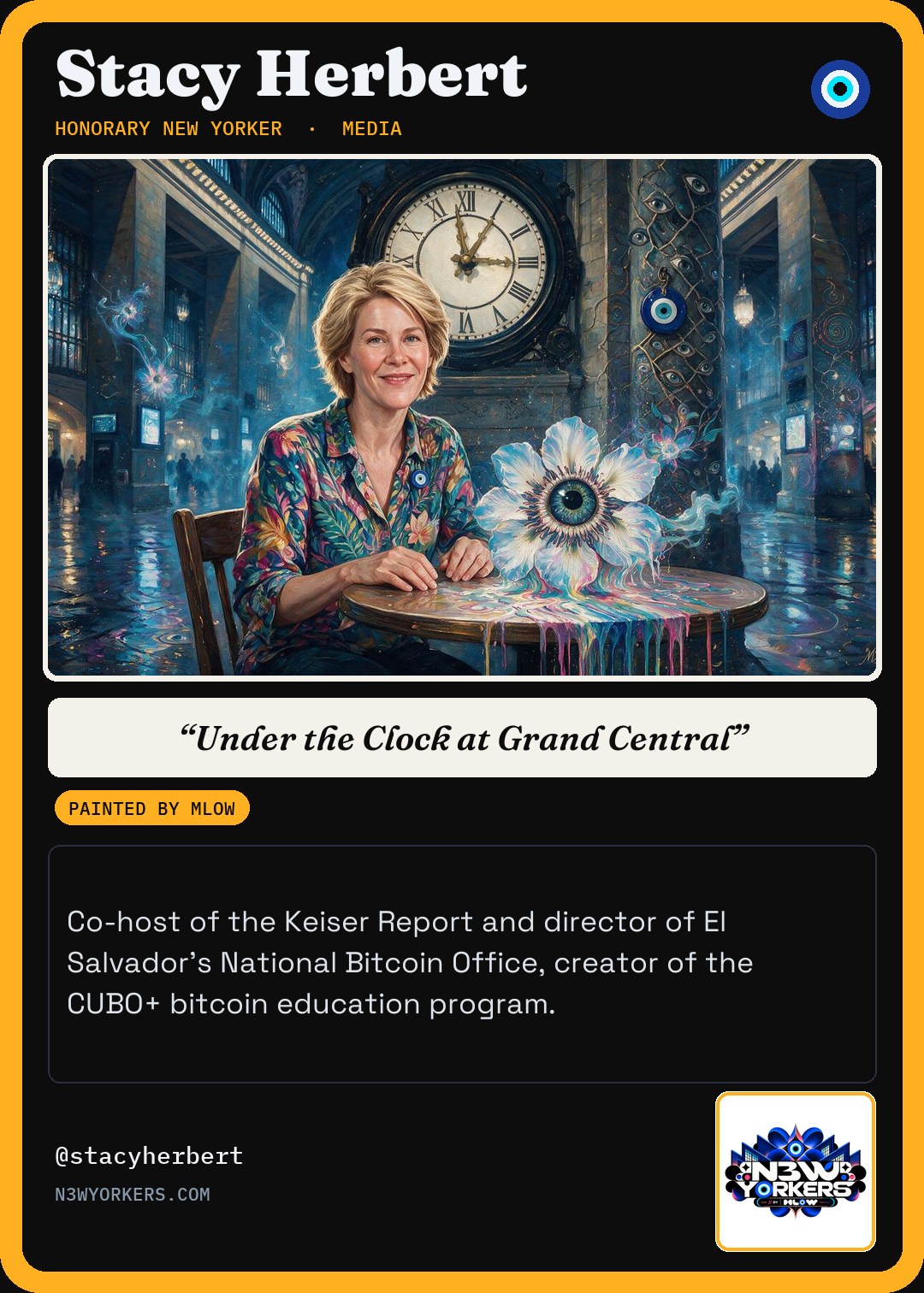 The Honorary card for Stacy Herbert, painted by MLow