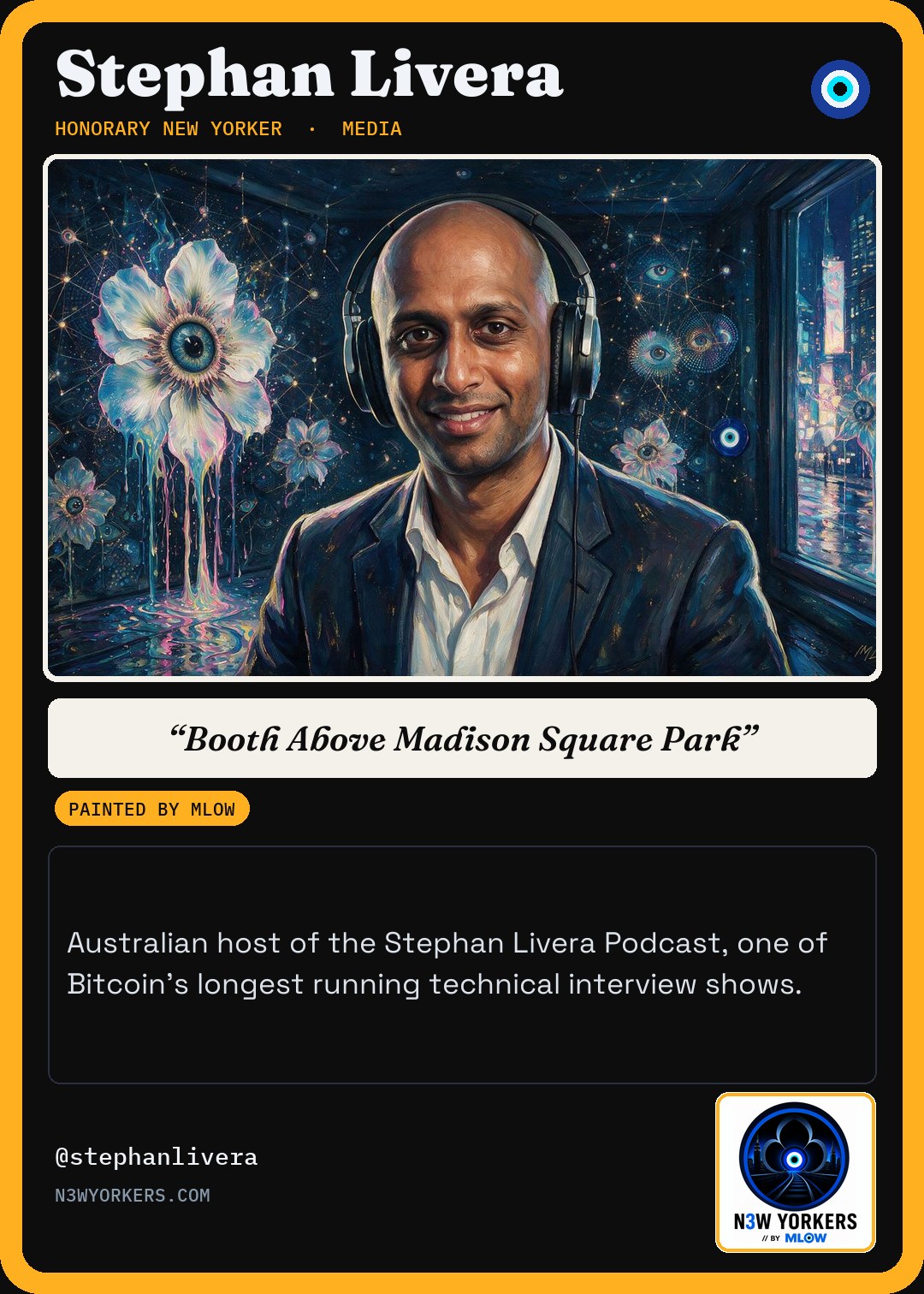 The Honorary card for Stephan Livera, painted by MLow