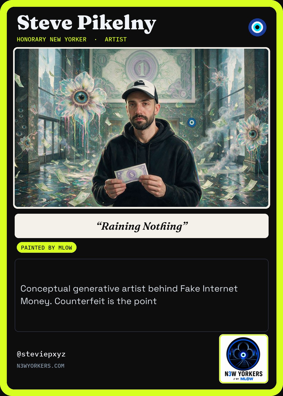 The Honorary card for Steve Pikelny, painted by MLow