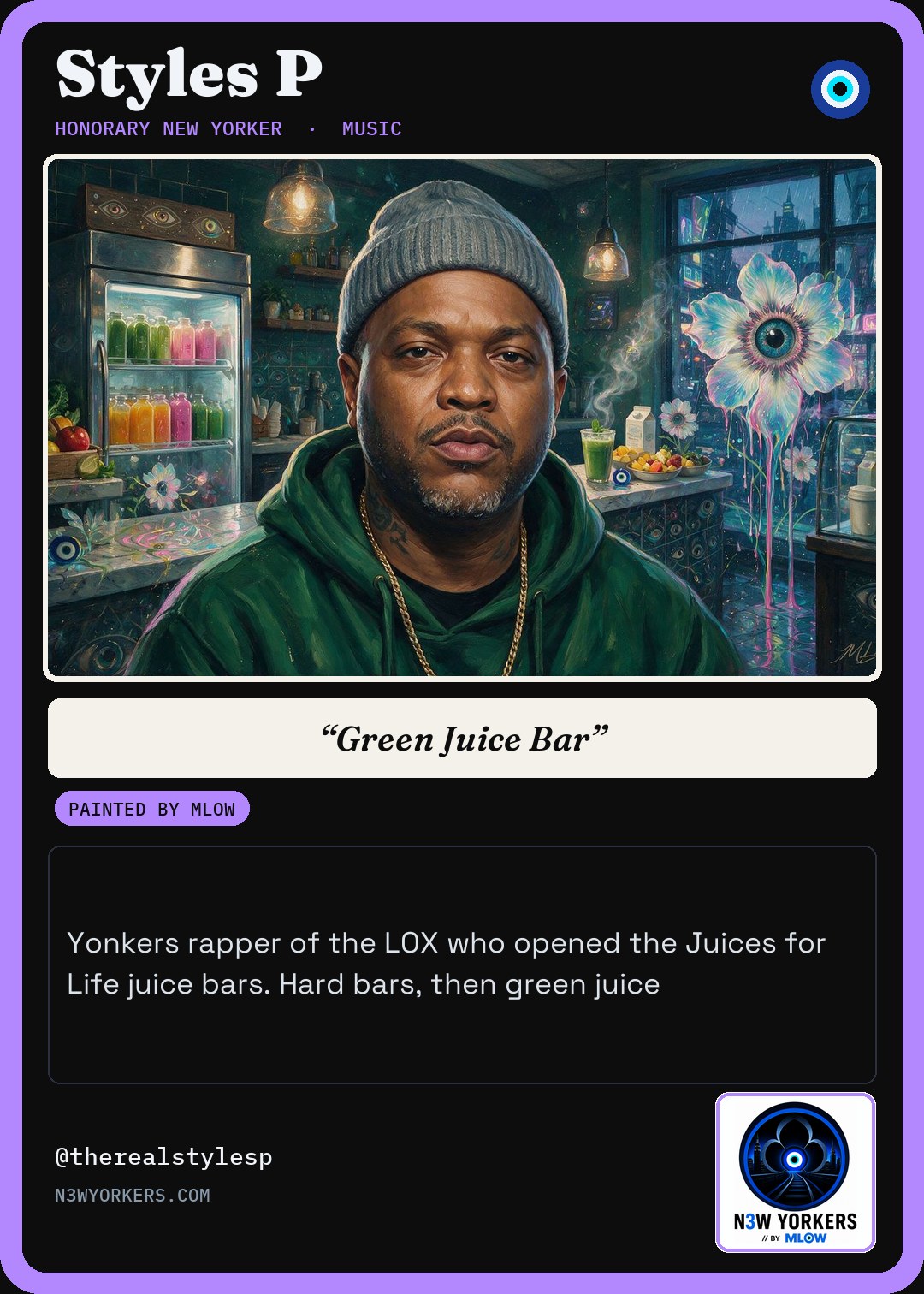 The Honorary card for Styles P, painted by MLow