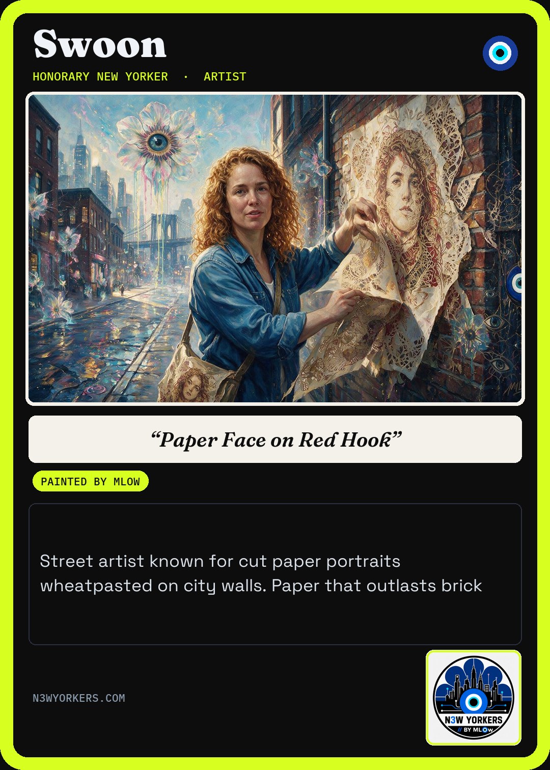 The Honorary card for Swoon, painted by MLow