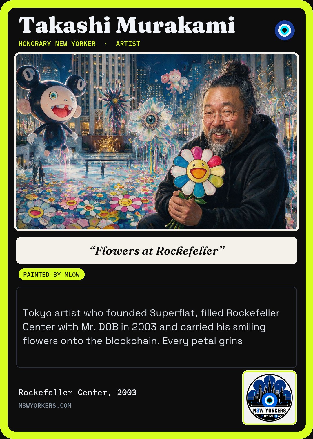 The Honorary card for Takashi Murakami, painted by MLow