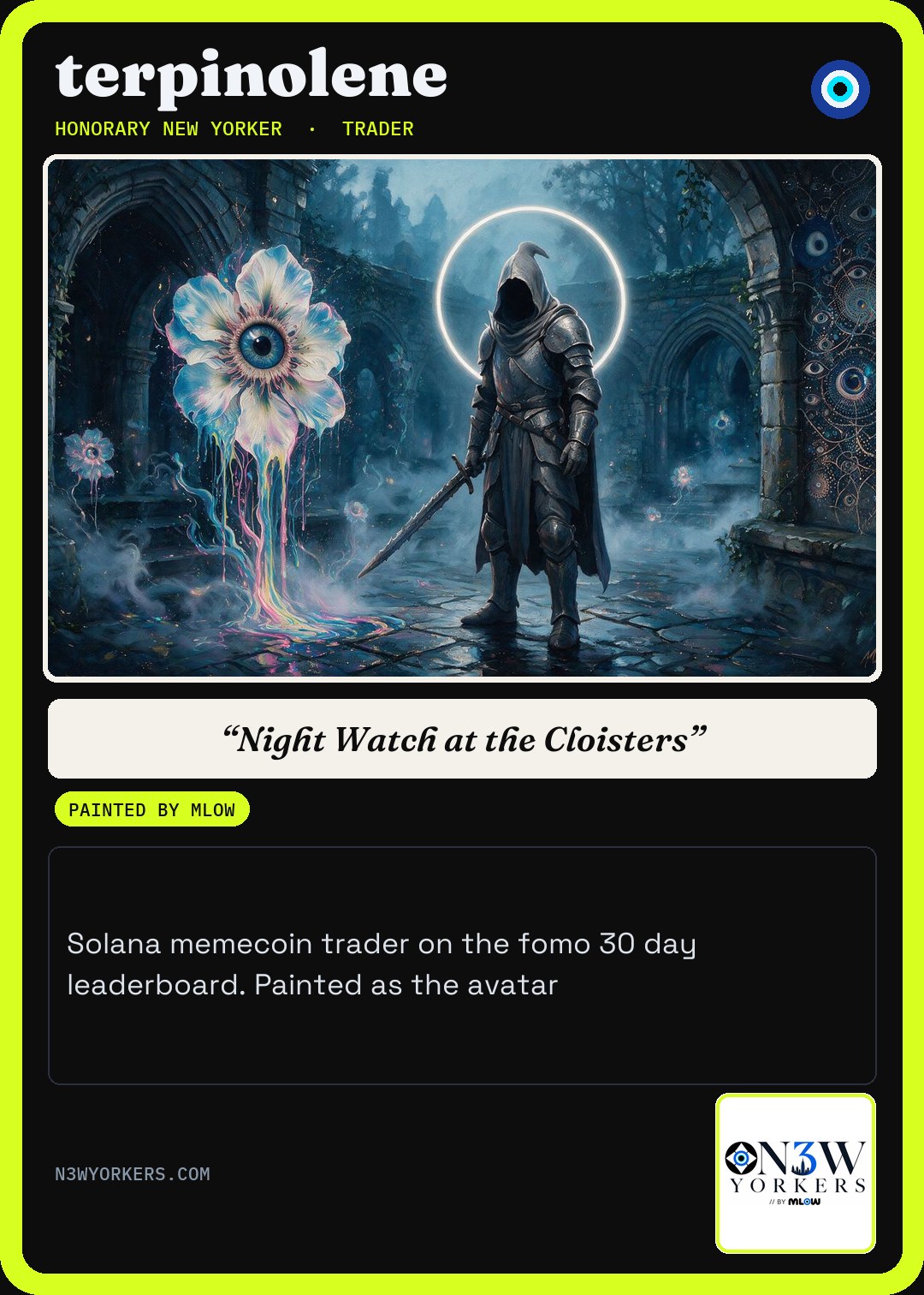The Honorary card for terpinolene, painted by MLow