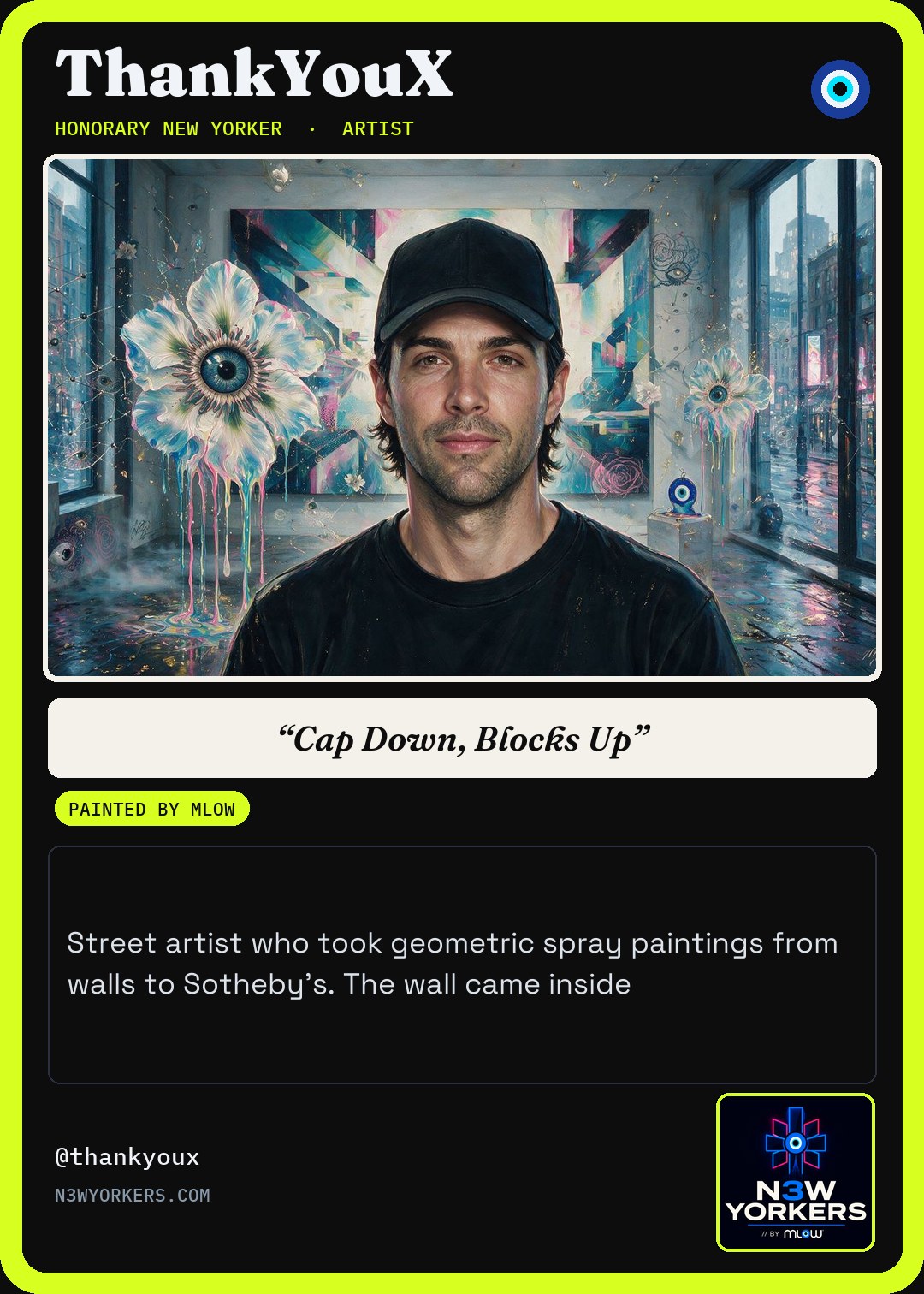 The Honorary card for ThankYouX, painted by MLow