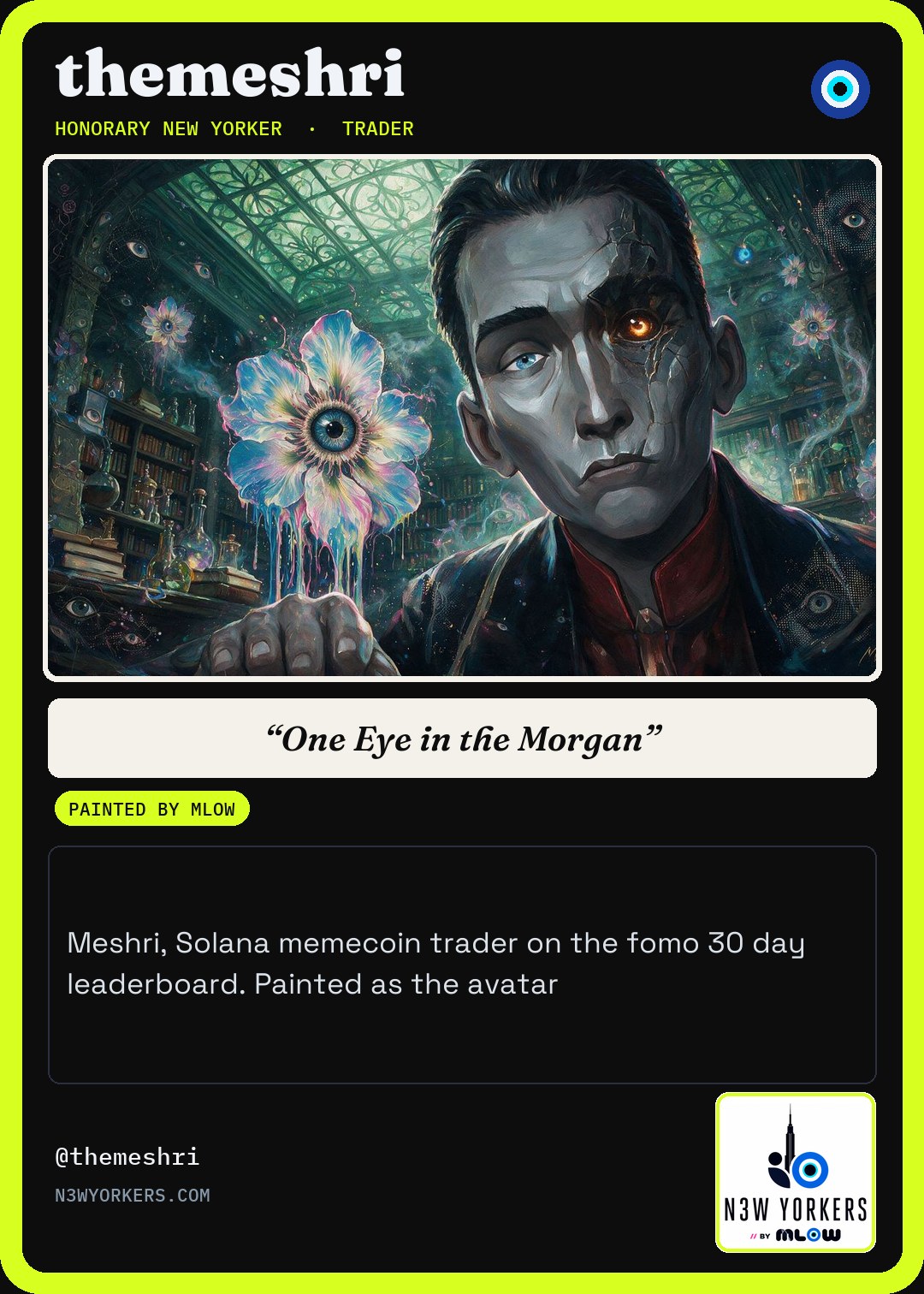 The Honorary card for themeshri, painted by MLow