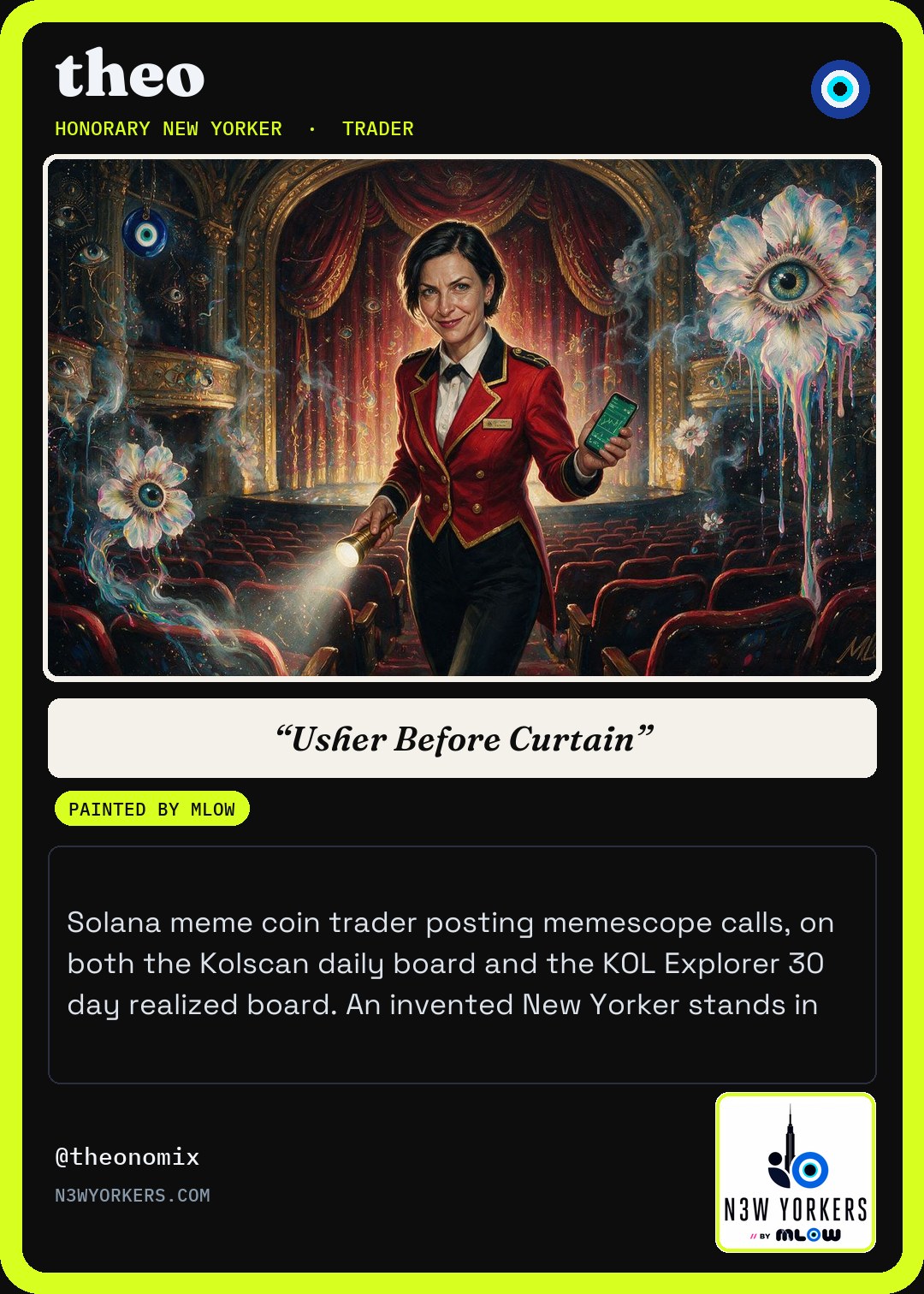 The Honorary card for theo, painted by MLow