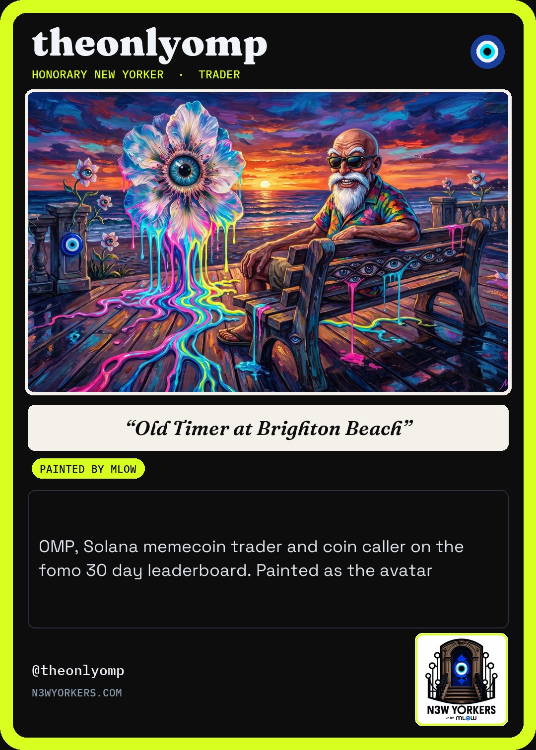 The Honorary card for theonlyomp, painted by MLow