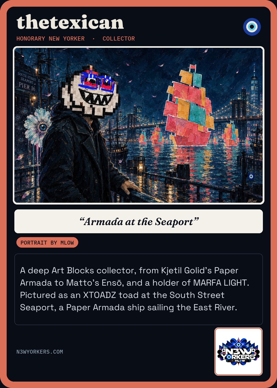 The Honorary card for thetexican, portrait by MLow