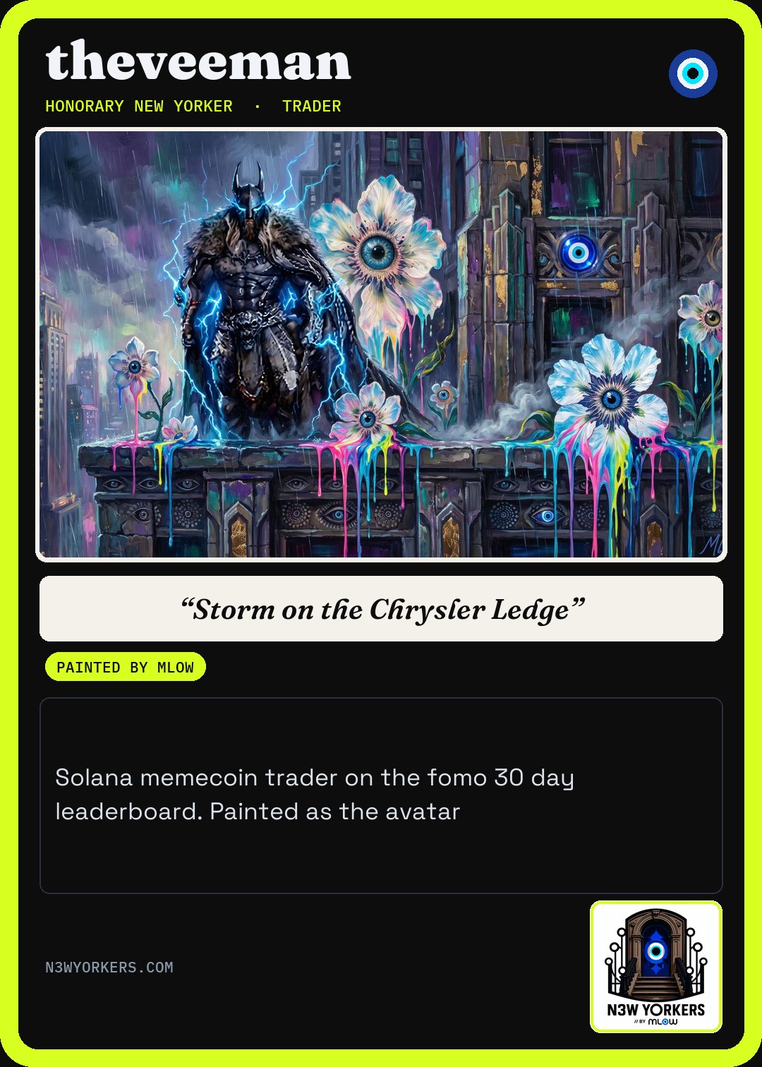 The Honorary card for theveeman, painted by MLow