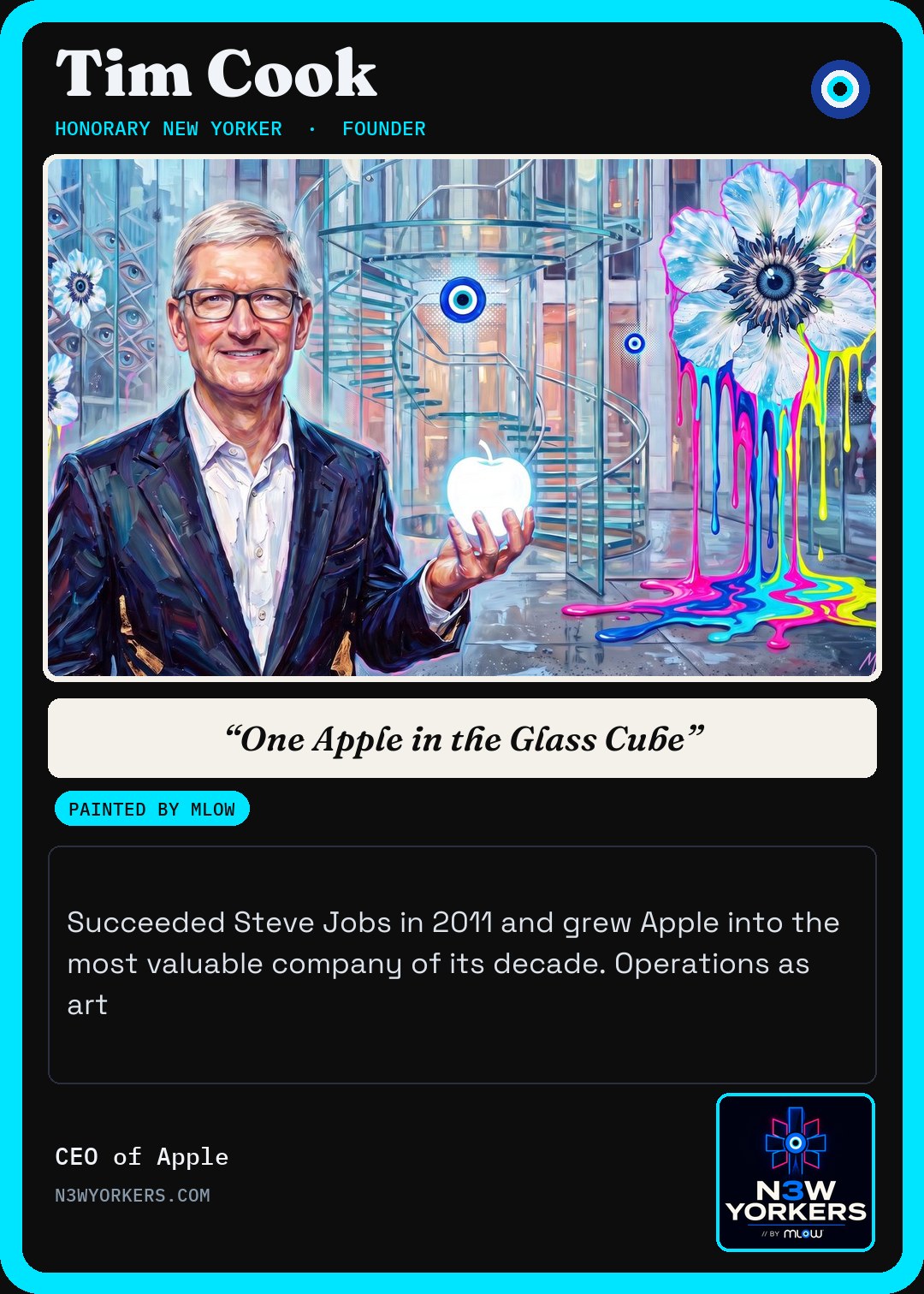 The Honorary card for Tim Cook, painted by MLow