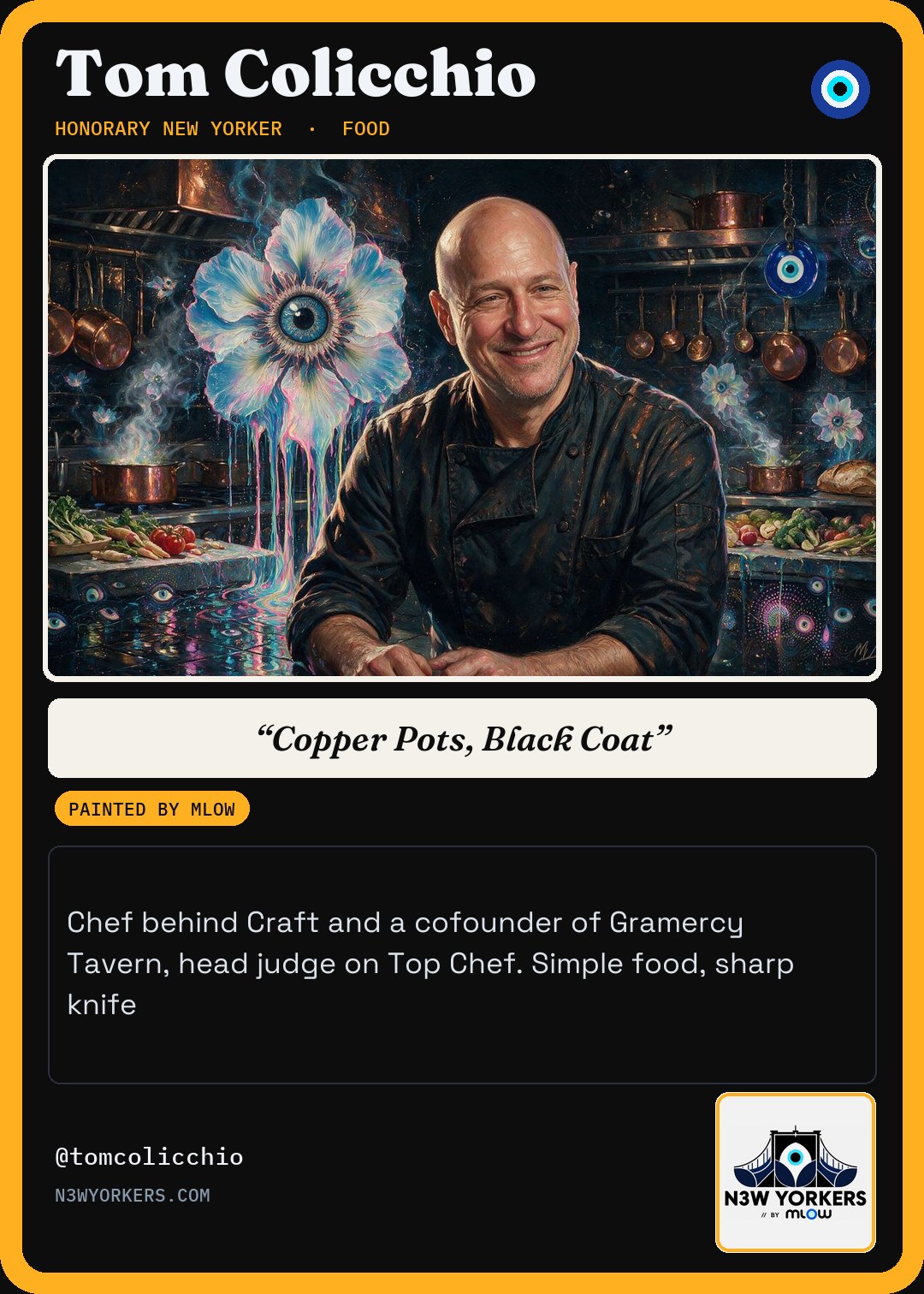 The Honorary card for Tom Colicchio, painted by MLow