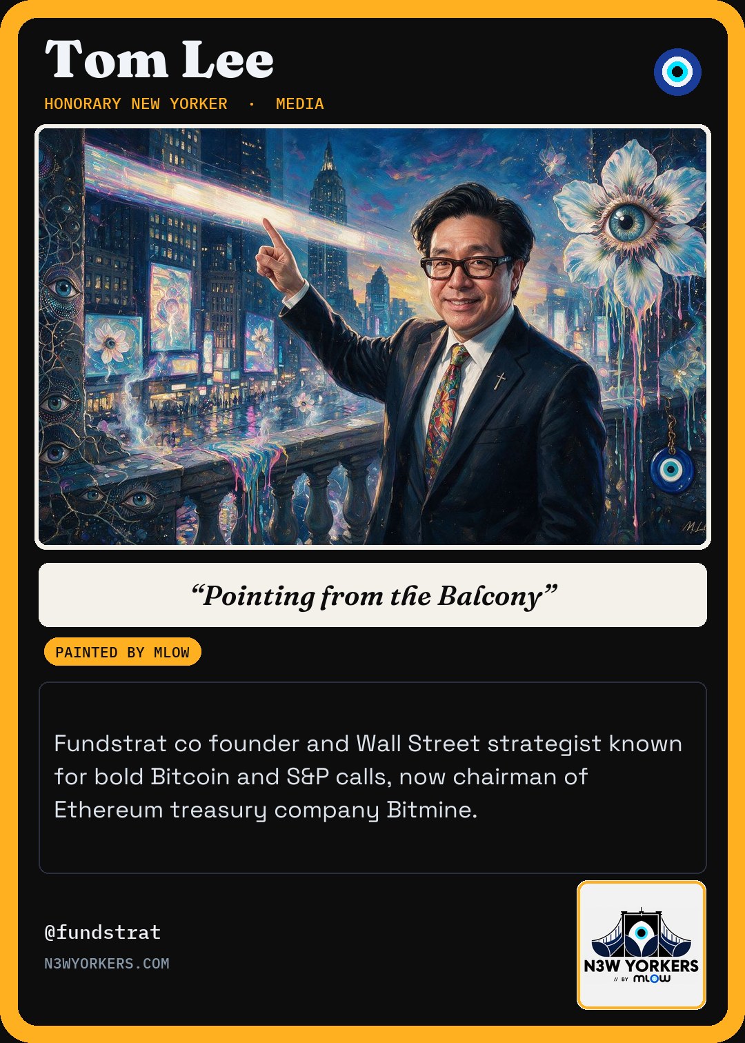 The Honorary card for Tom Lee, painted by MLow