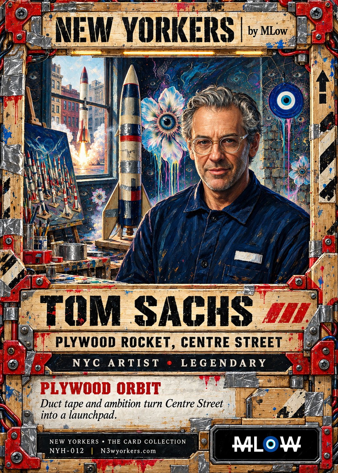 The Honorary card for Tom Sachs, painted by MLow