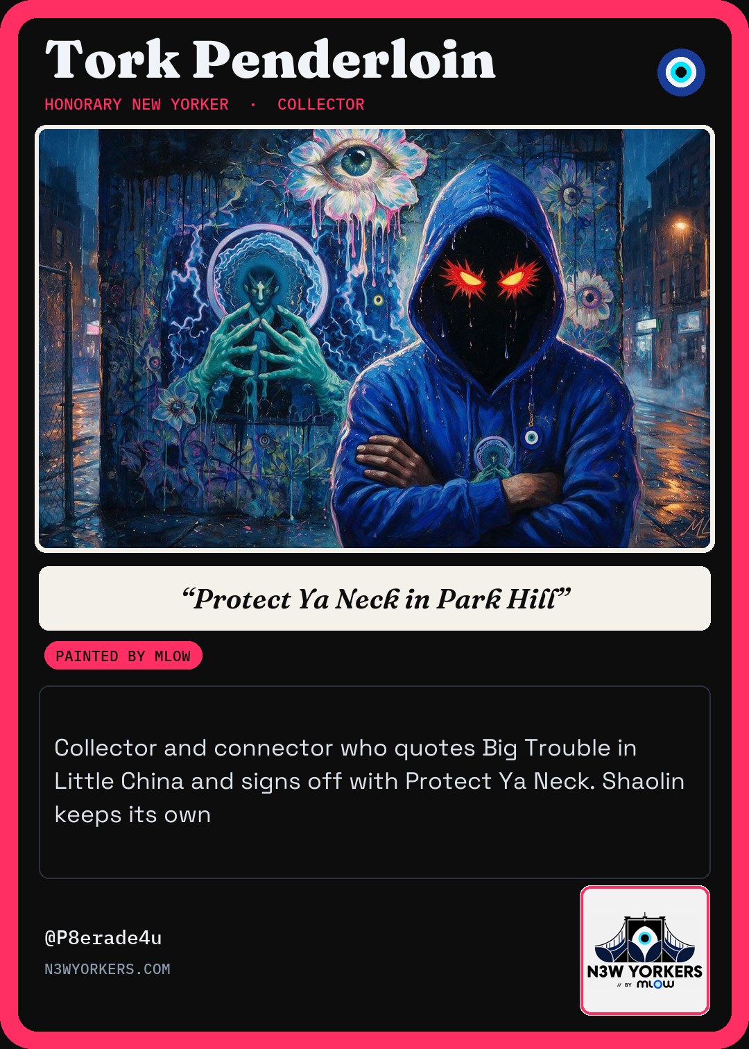The Honorary card for Tork Penderloin, painted by MLow