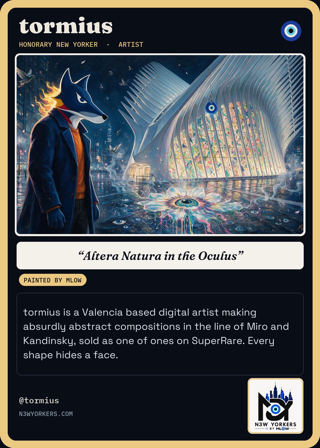 The Honorary card for tormius, painted by MLow