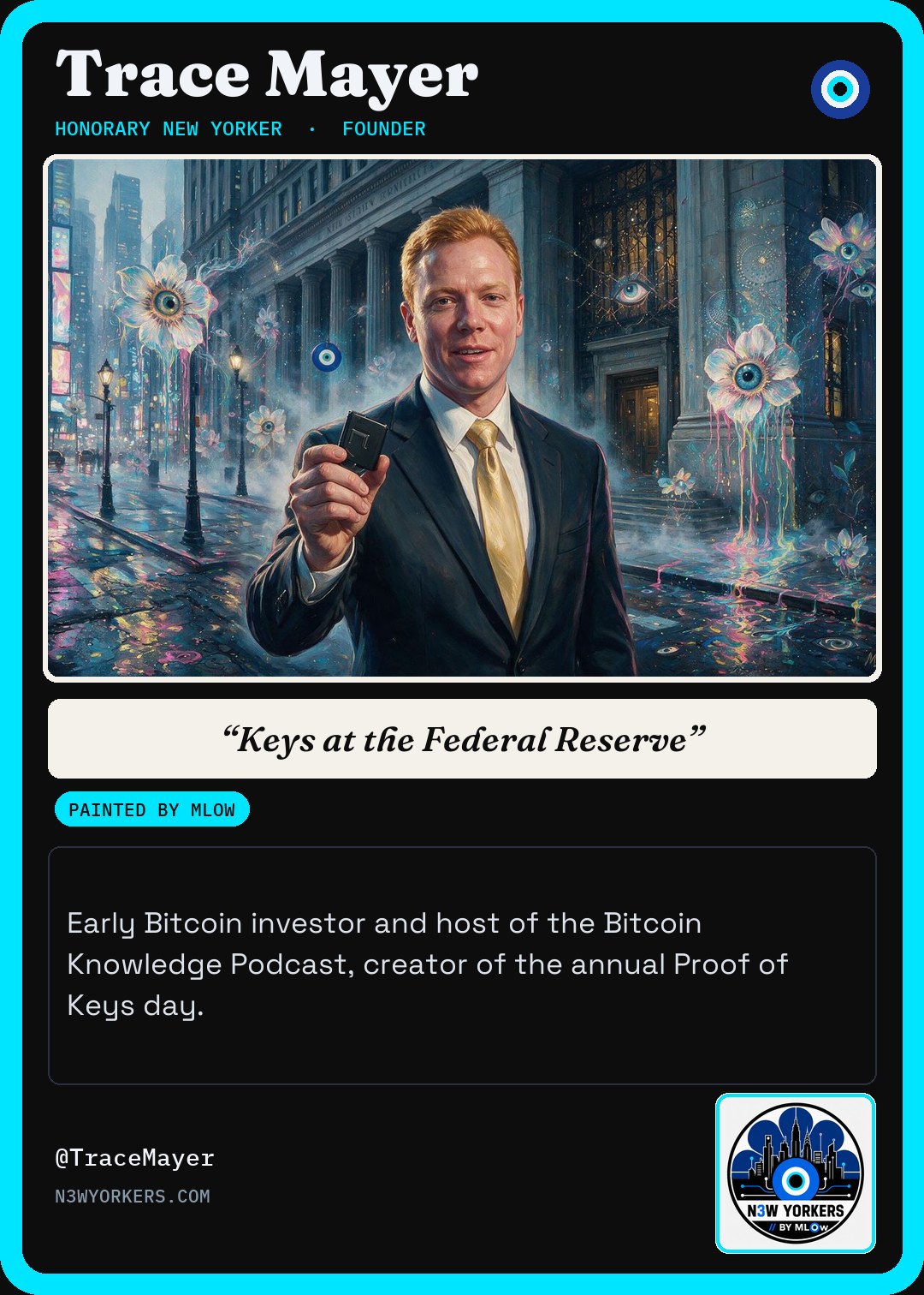 The Honorary card for Trace Mayer, painted by MLow