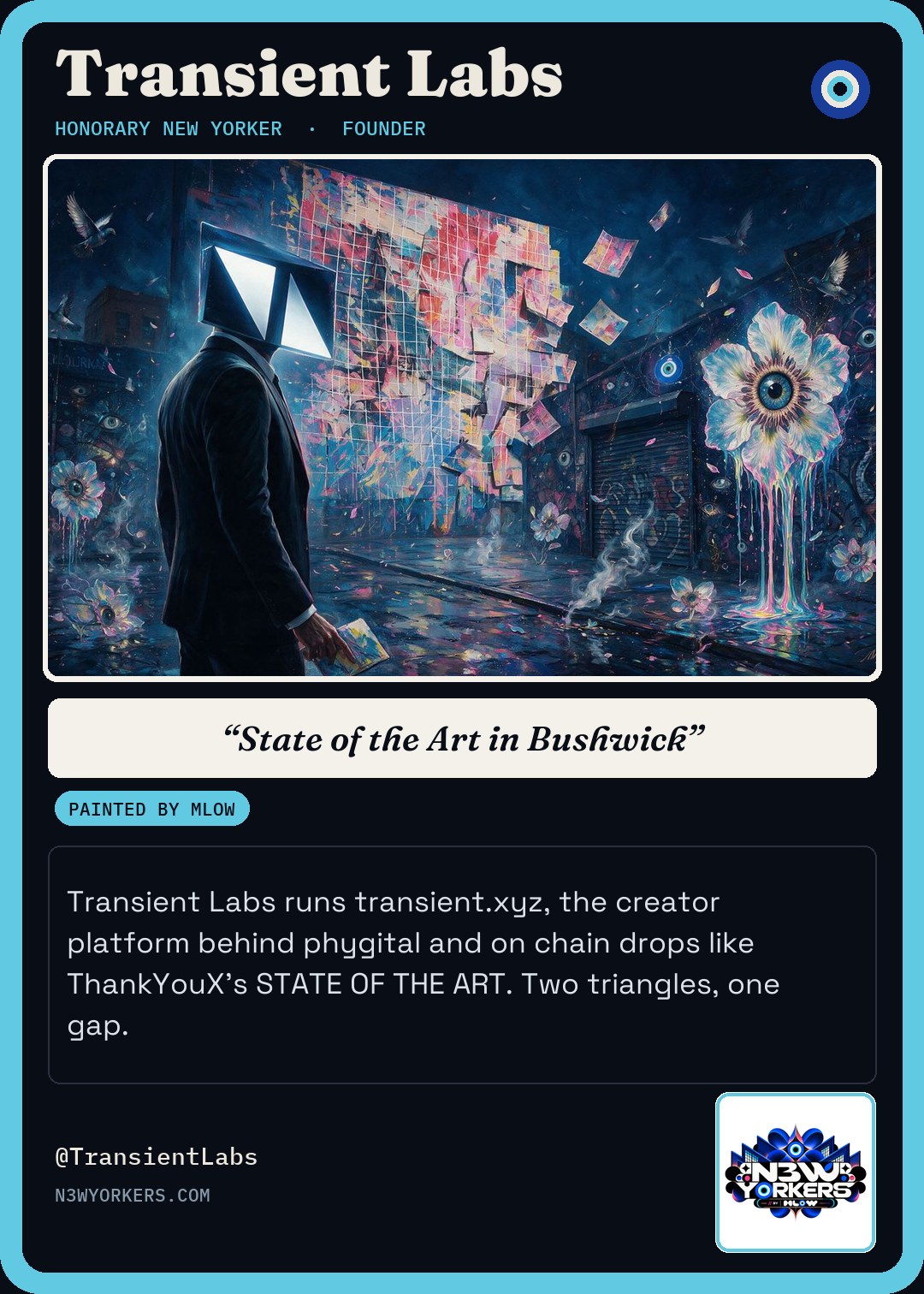 The Honorary card for Transient Labs, painted by MLow