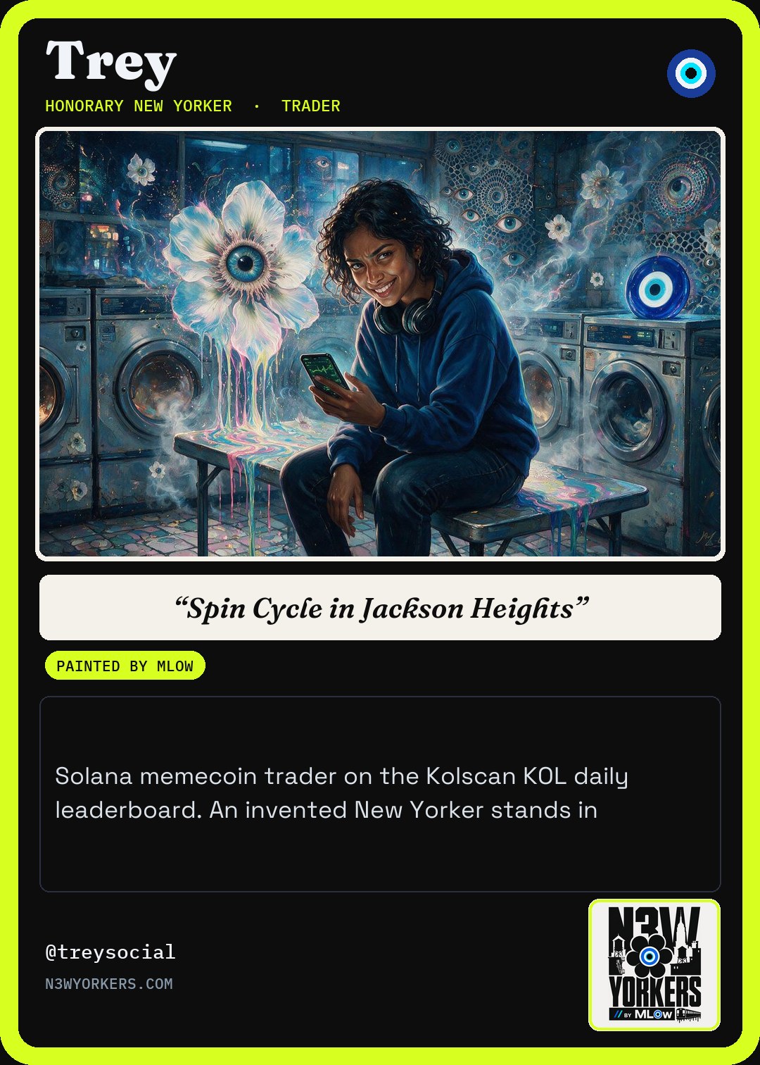 The Honorary card for Trey, painted by MLow