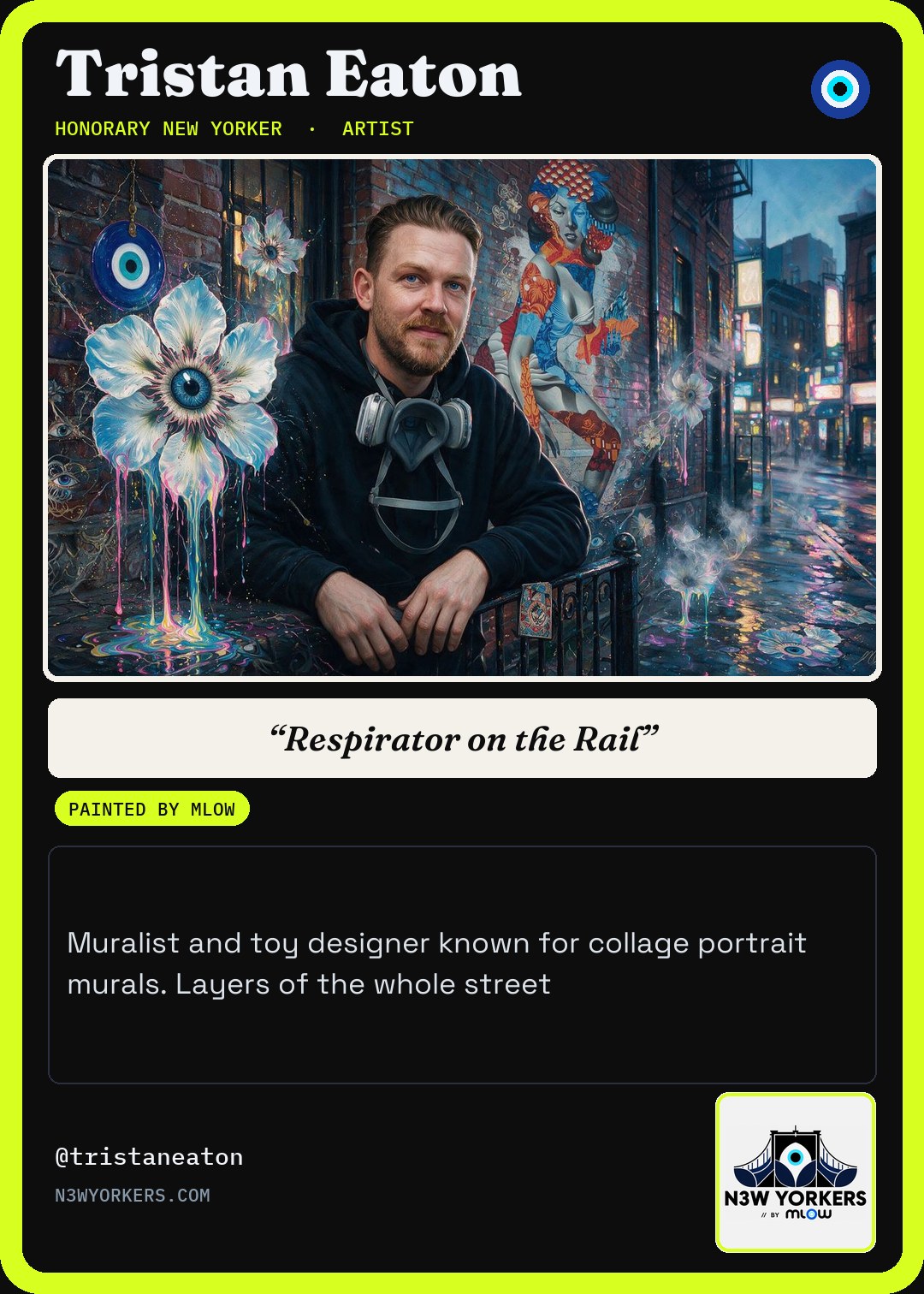 The Honorary card for Tristan Eaton, painted by MLow