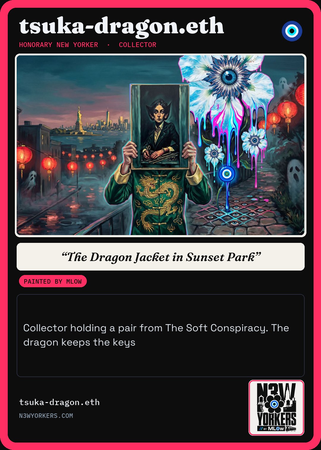 The Honorary card for tsuka-dragon.eth, painted by MLow
