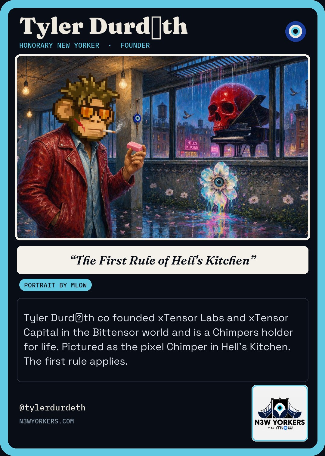 The Honorary card for Tyler DurdΞth, portrait by MLow
