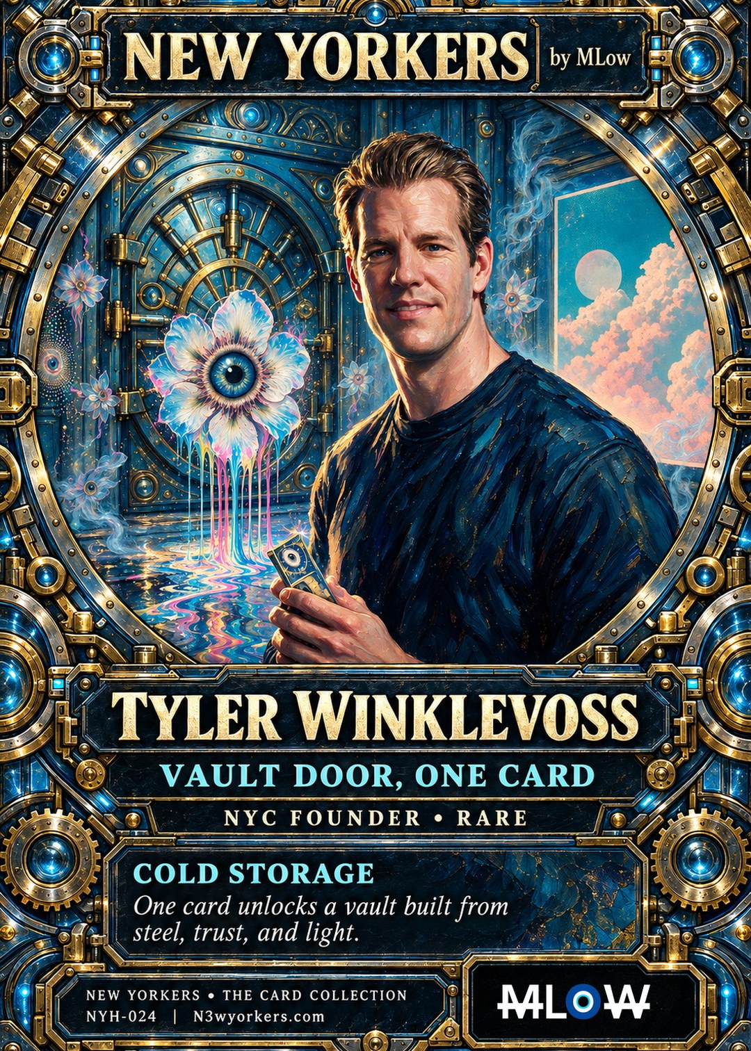 The Honorary card for Tyler Winklevoss, painted by MLow