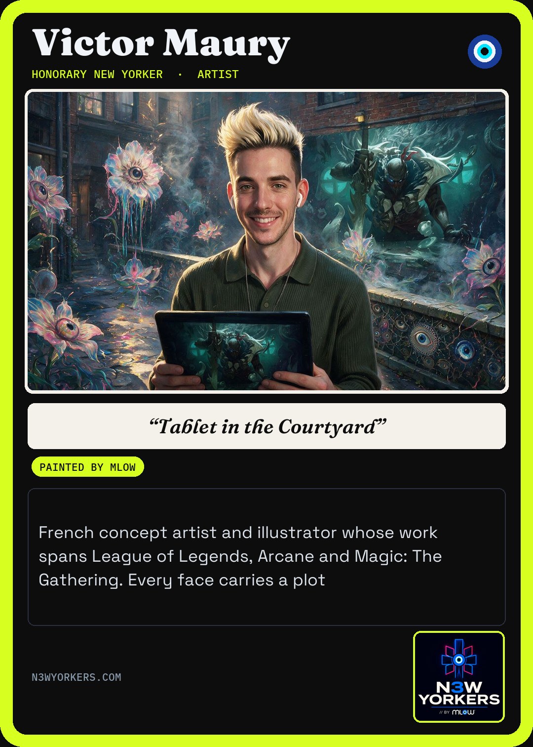 The Honorary card for Victor Maury, painted by MLow