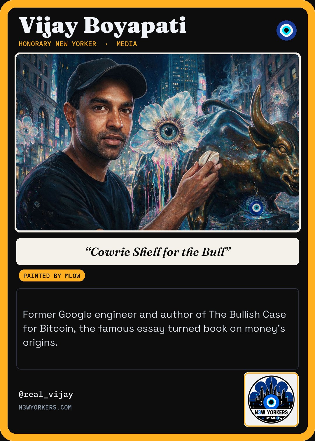 The Honorary card for Vijay Boyapati, painted by MLow