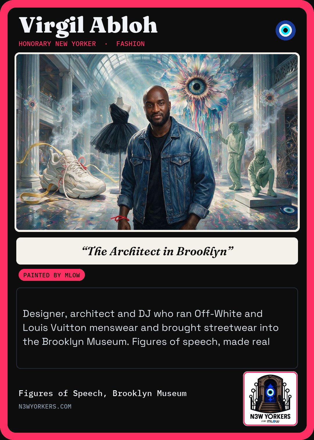 The Honorary card for Virgil Abloh, painted by MLow