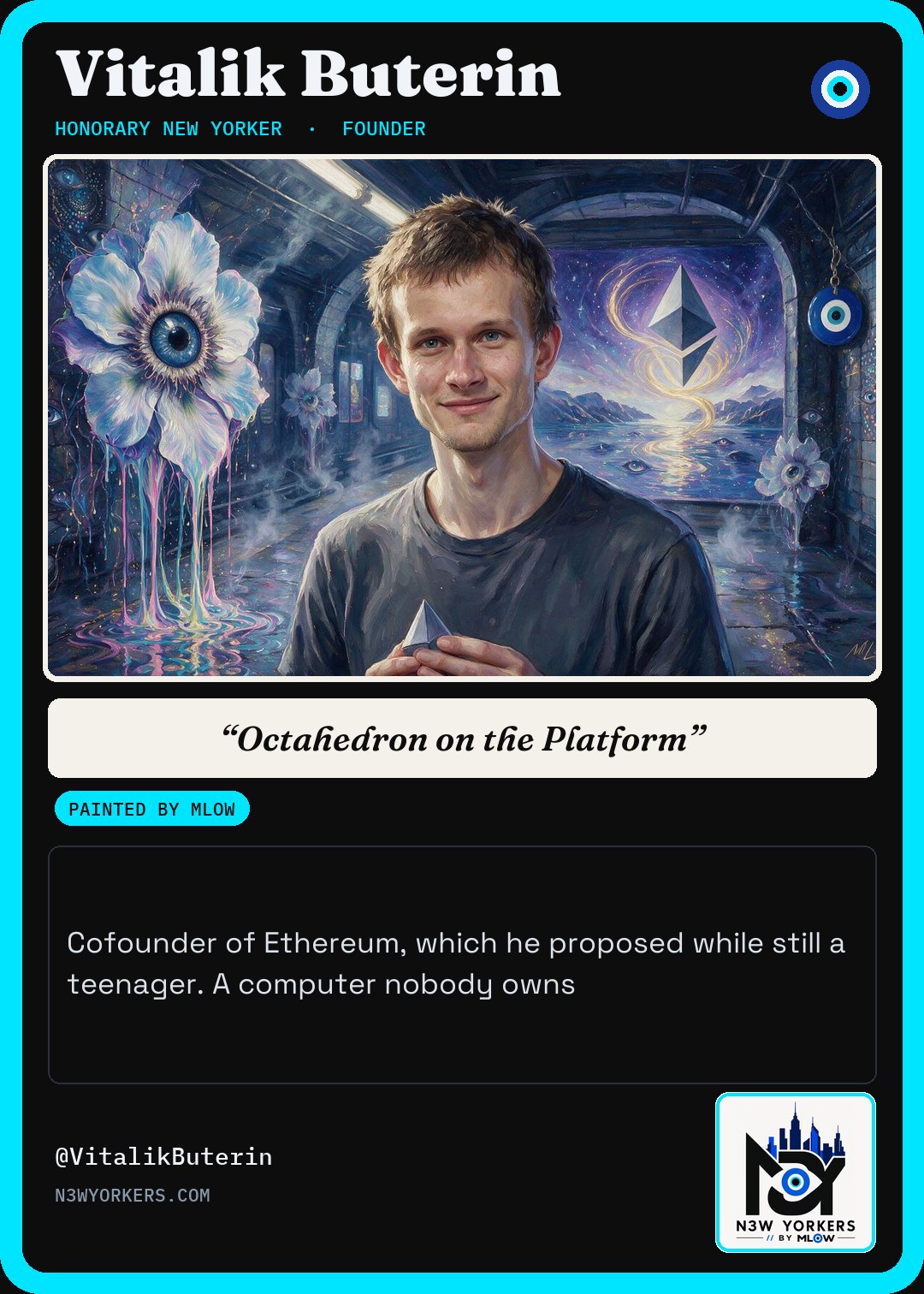 The Honorary card for Vitalik Buterin, painted by MLow