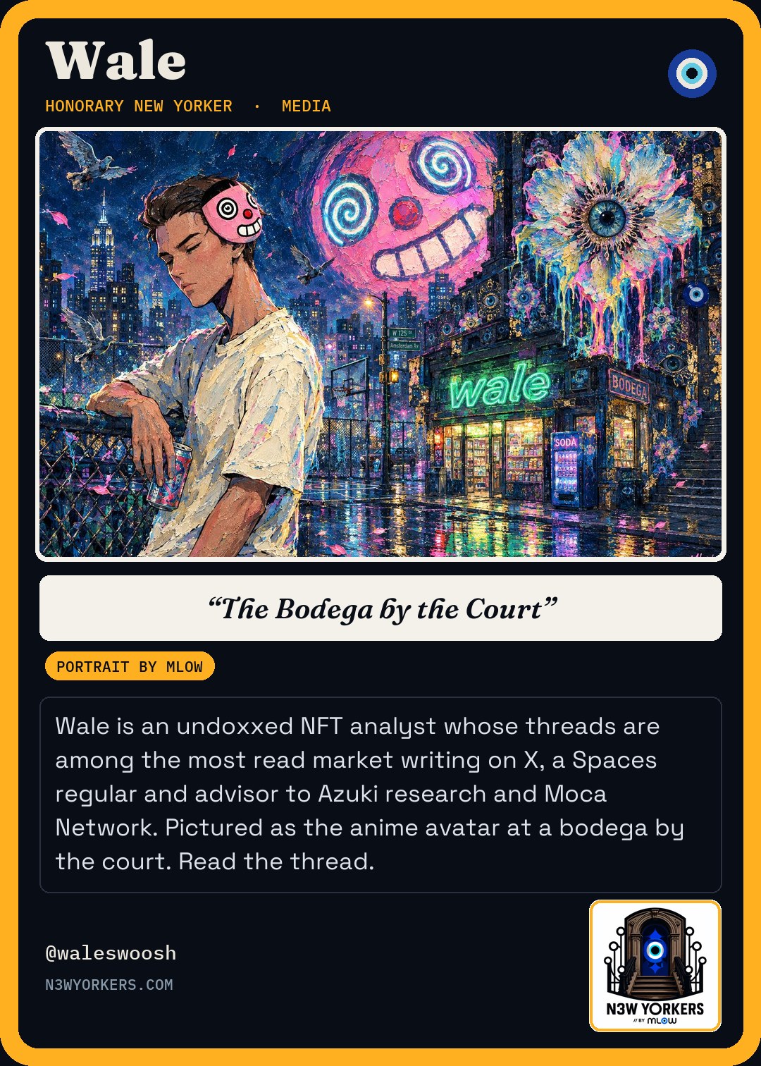 The Honorary card for Wale, portrait by MLow
