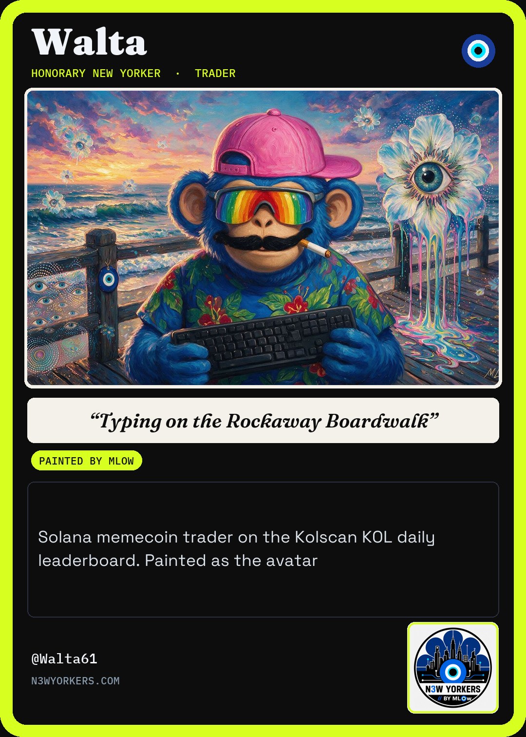 The Honorary card for Walta, painted by MLow