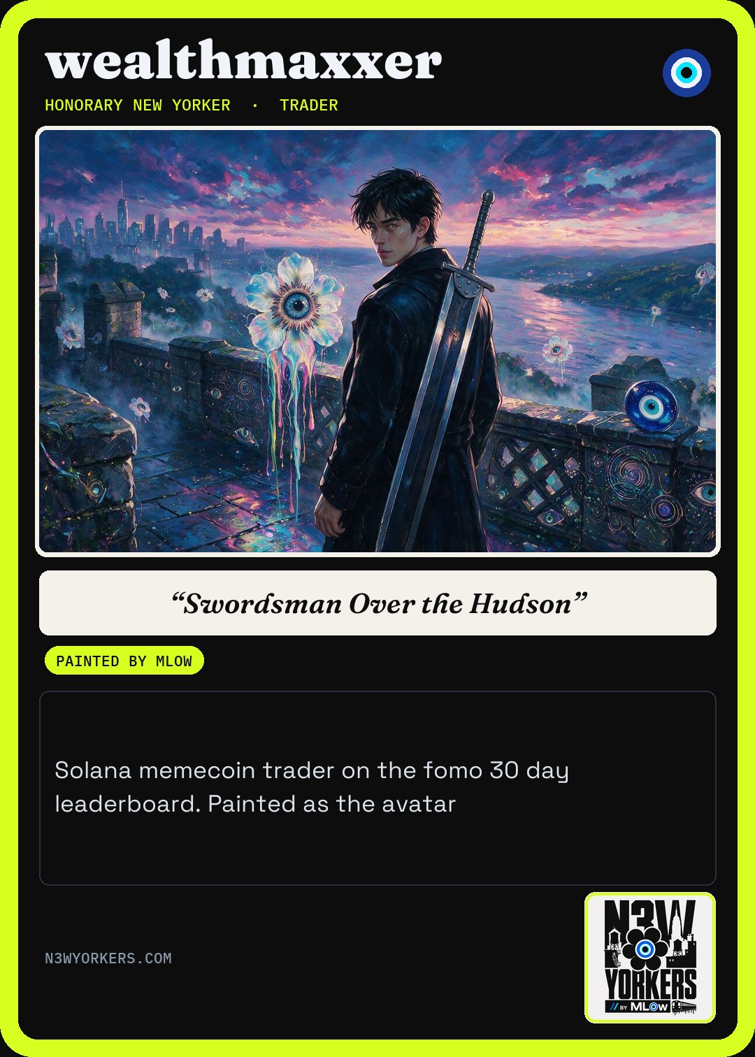 The Honorary card for wealthmaxxer, painted by MLow