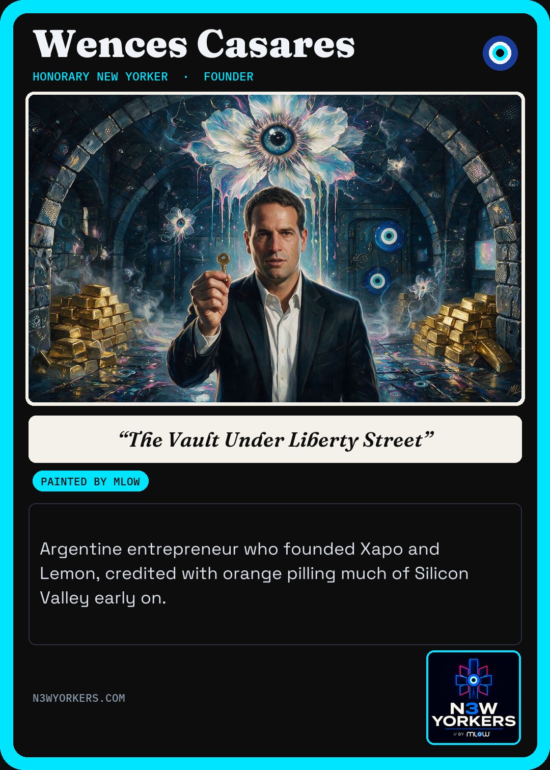 The Honorary card for Wences Casares, painted by MLow