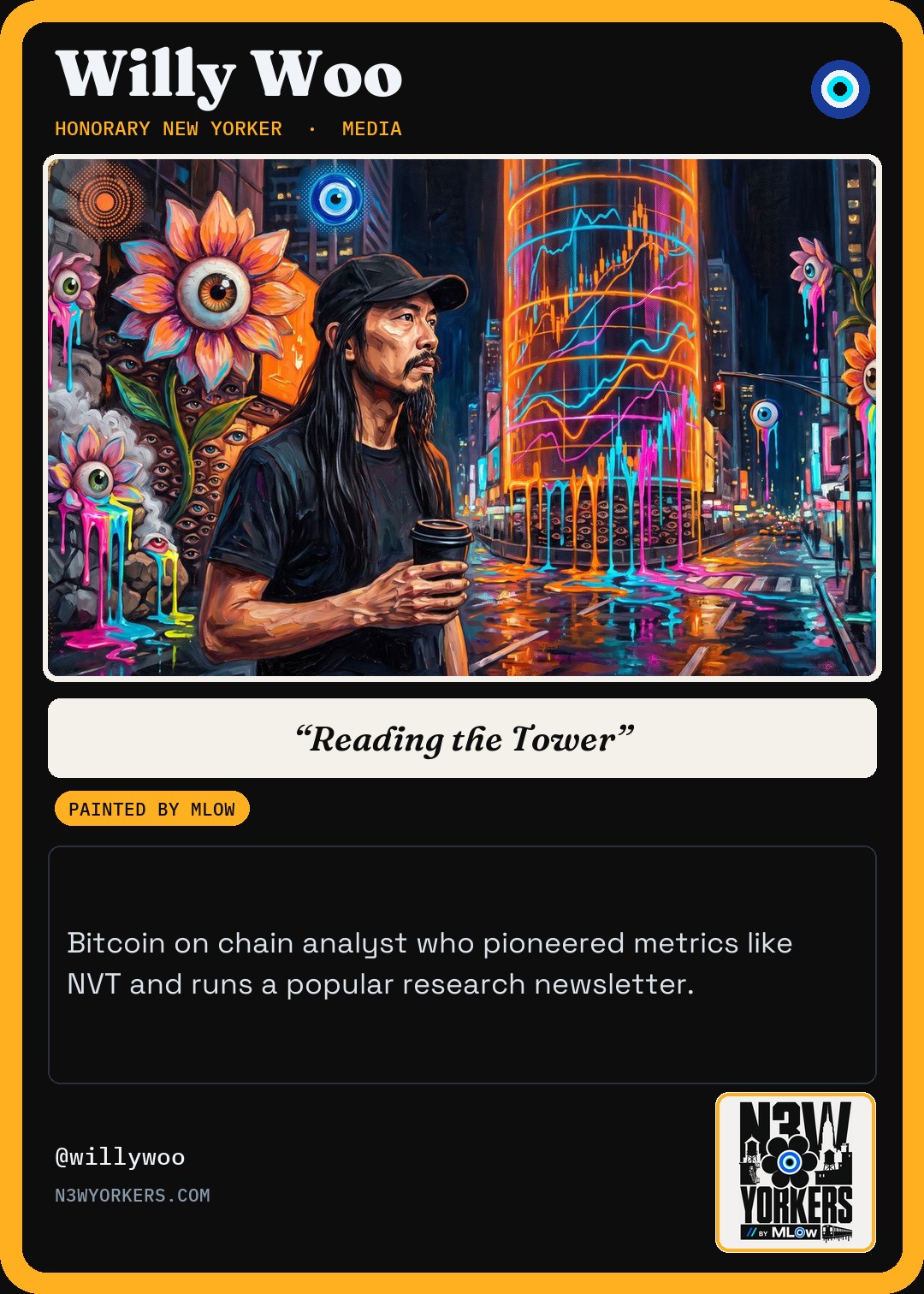 The Honorary card for Willy Woo, painted by MLow