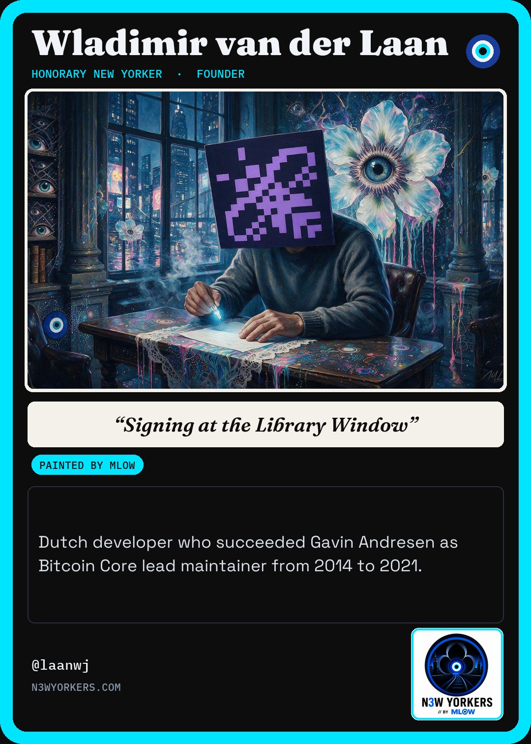 The Honorary card for Wladimir van der Laan, painted by MLow
