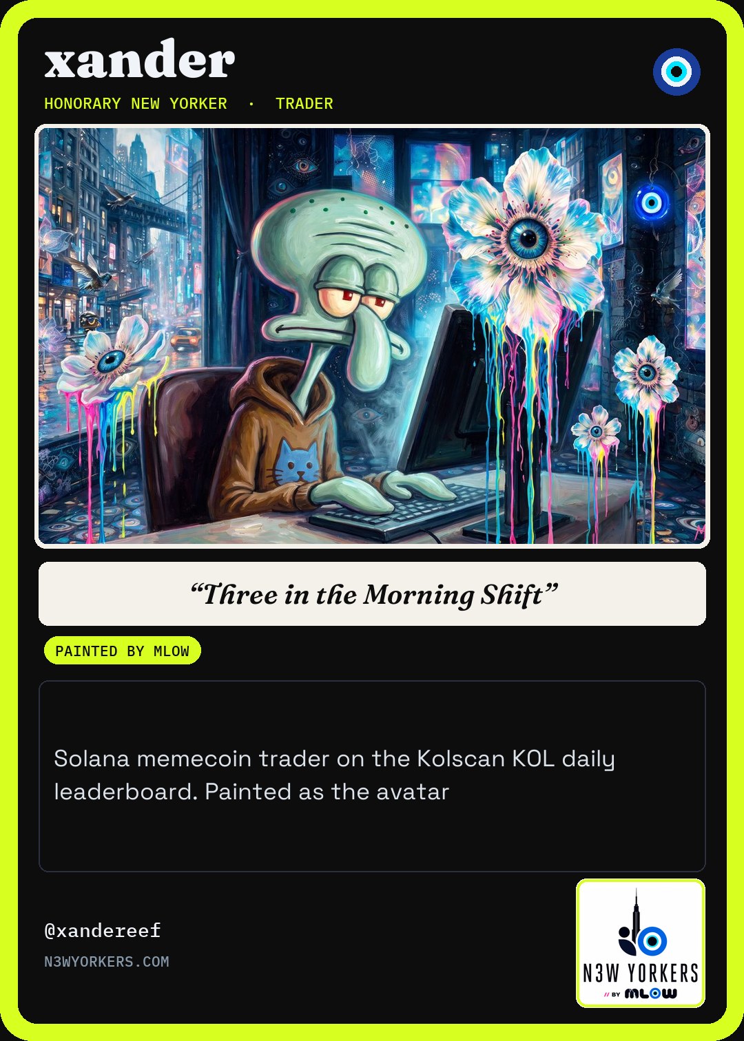 The Honorary card for xander, painted by MLow