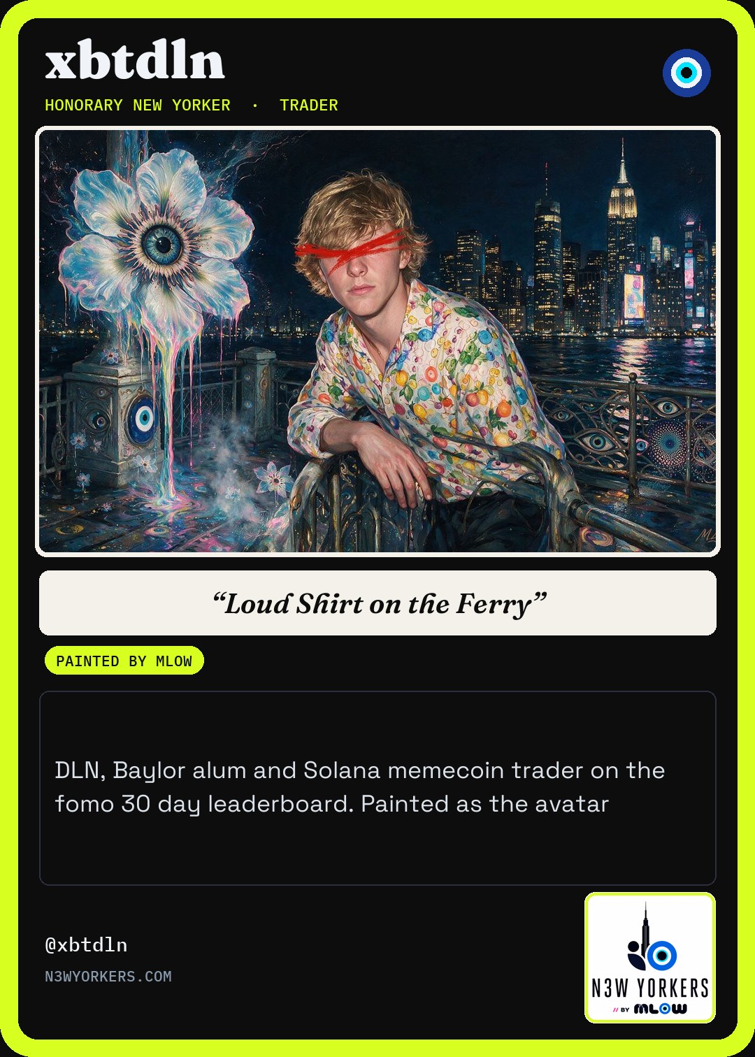 The Honorary card for xbtdln, painted by MLow