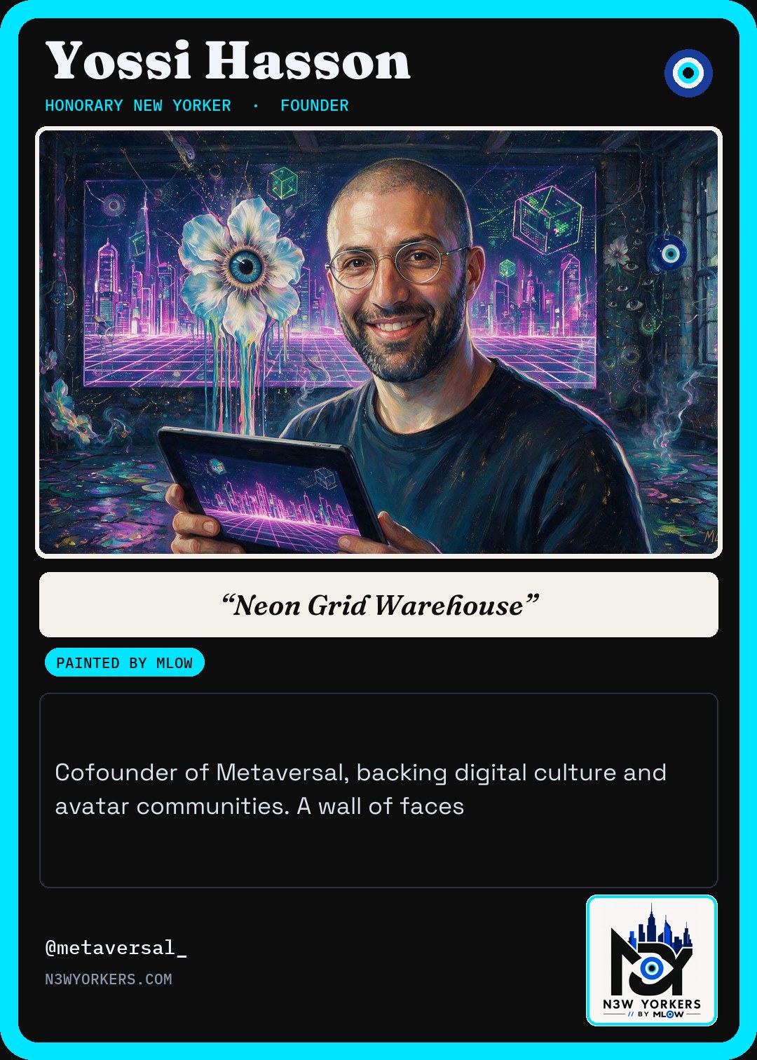 The Honorary card for Yossi Hasson, painted by MLow
