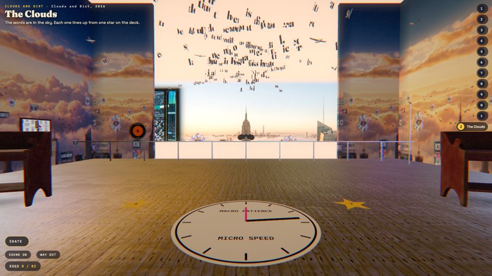 The clouds: the words in the sky, read from the stars, CLOUDS AND DIRT V1: the first tower for Gary Vaynerchuk by MLow